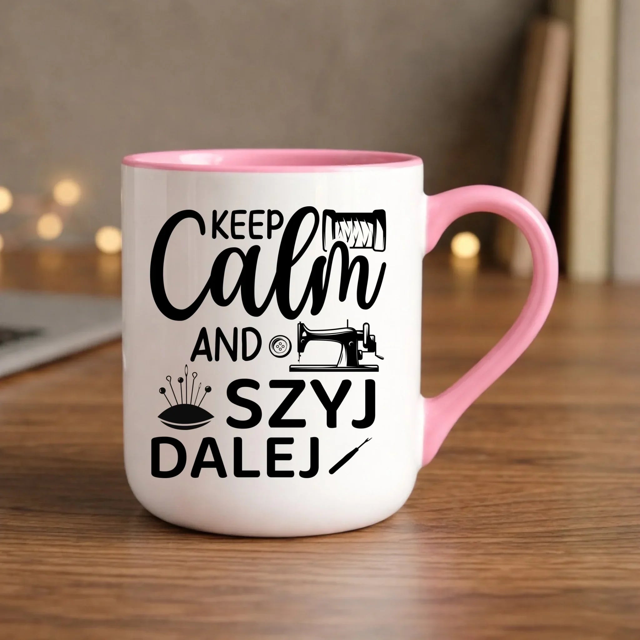 Kubek elegant szyciowy dla krawcowej - KEEP CALM and SZYJ DALEJ HS31 - StoryCups.pl