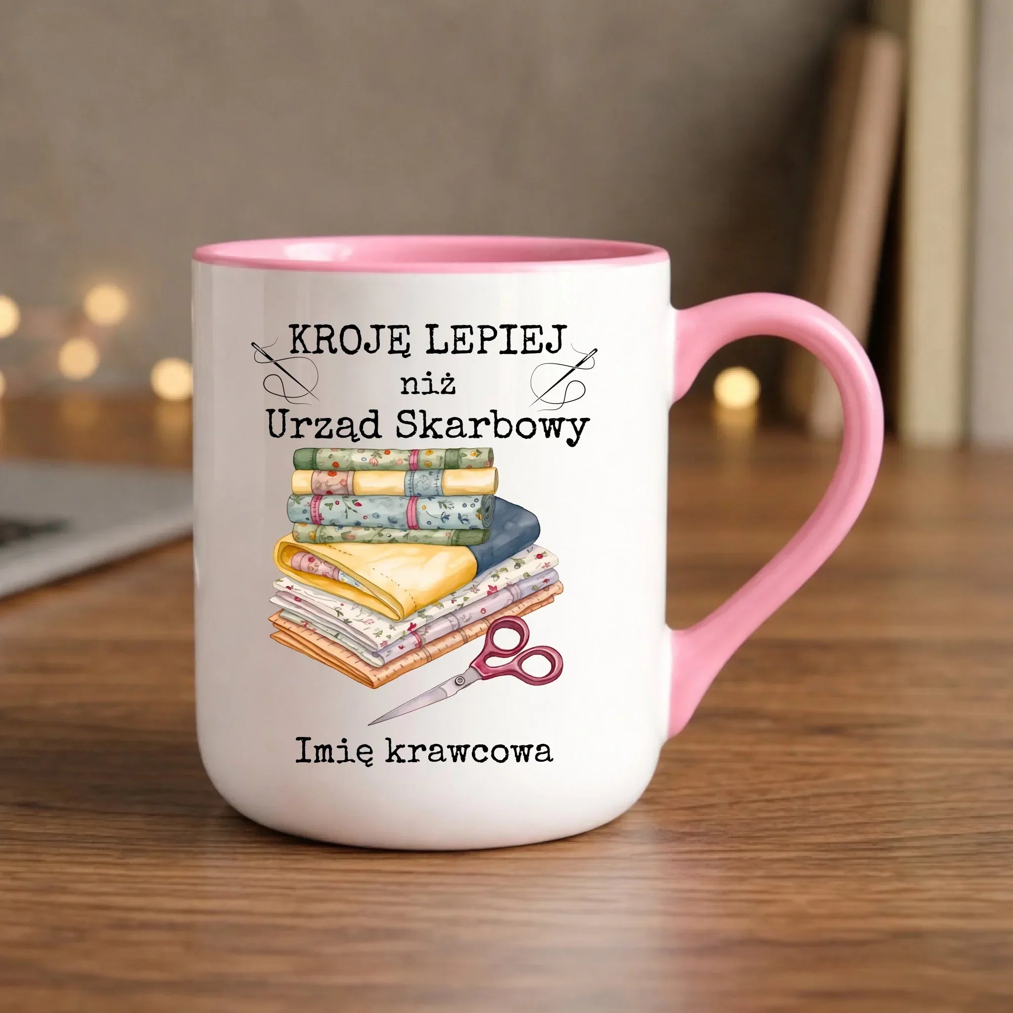 Kubek elegant szyciowy dla krawcowej - Kroję lepiej niż US - personalizowany HS33 - StoryCups.pl