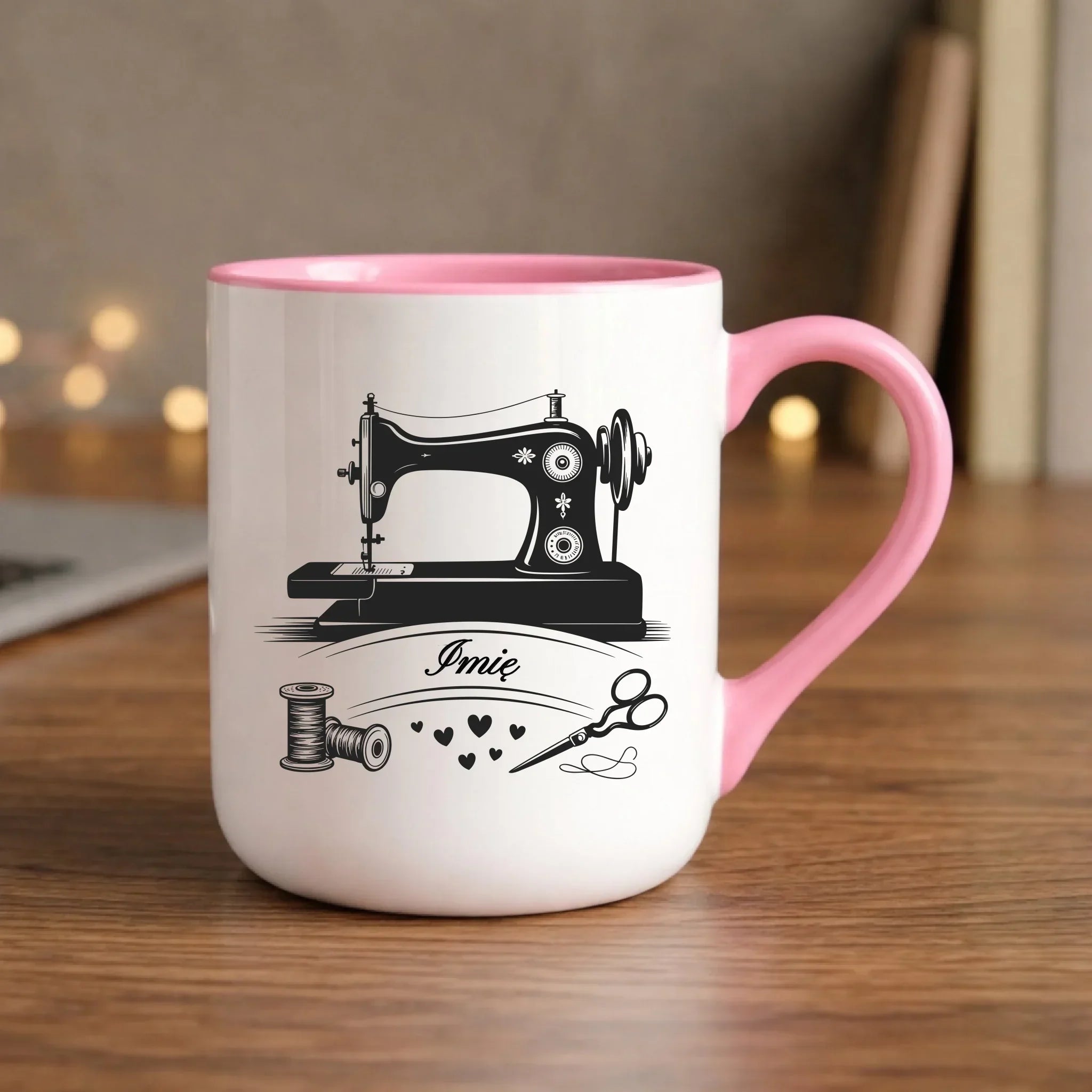 Kubek elegant szyciowy dla krawcowej - Maszyna vintage- personalizowany HS34 - StoryCups.pl