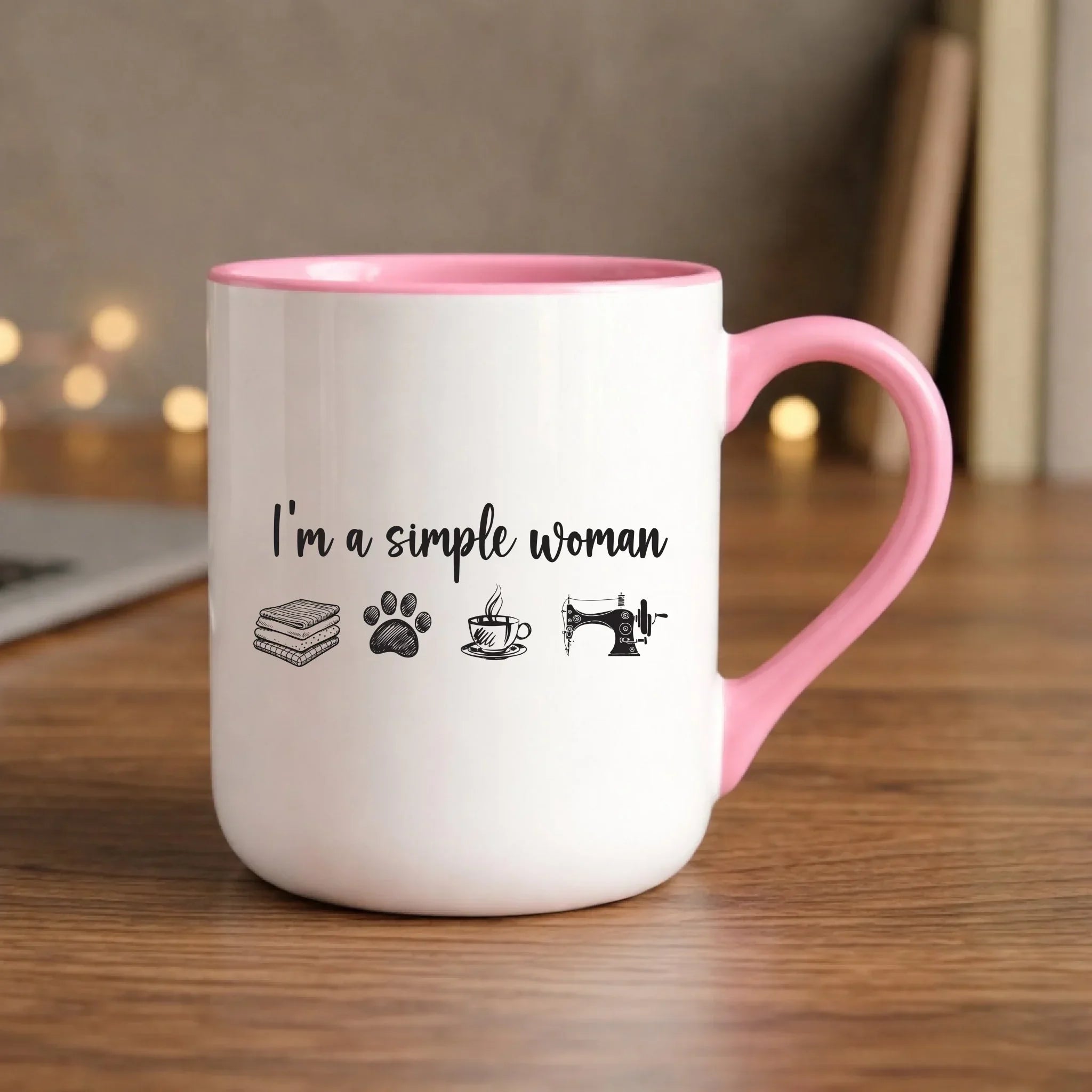Kubek elegant szyciowy dla krawcowej - I'm a simple woman HS20 - StoryCups.pl