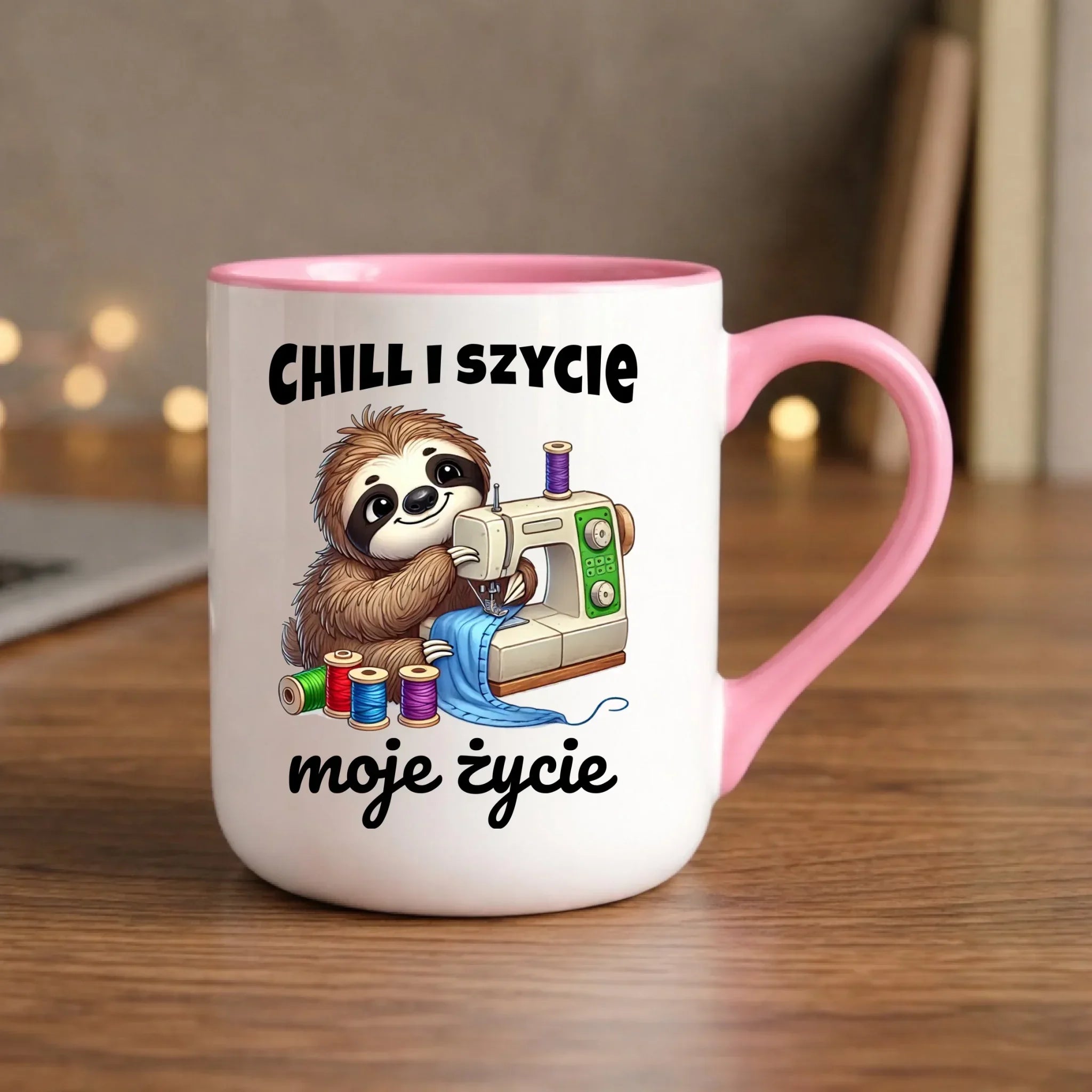 Kubek elegant szyciowy dla krawcowej - Chill i szycie moje życie HS17 - StoryCups.pl