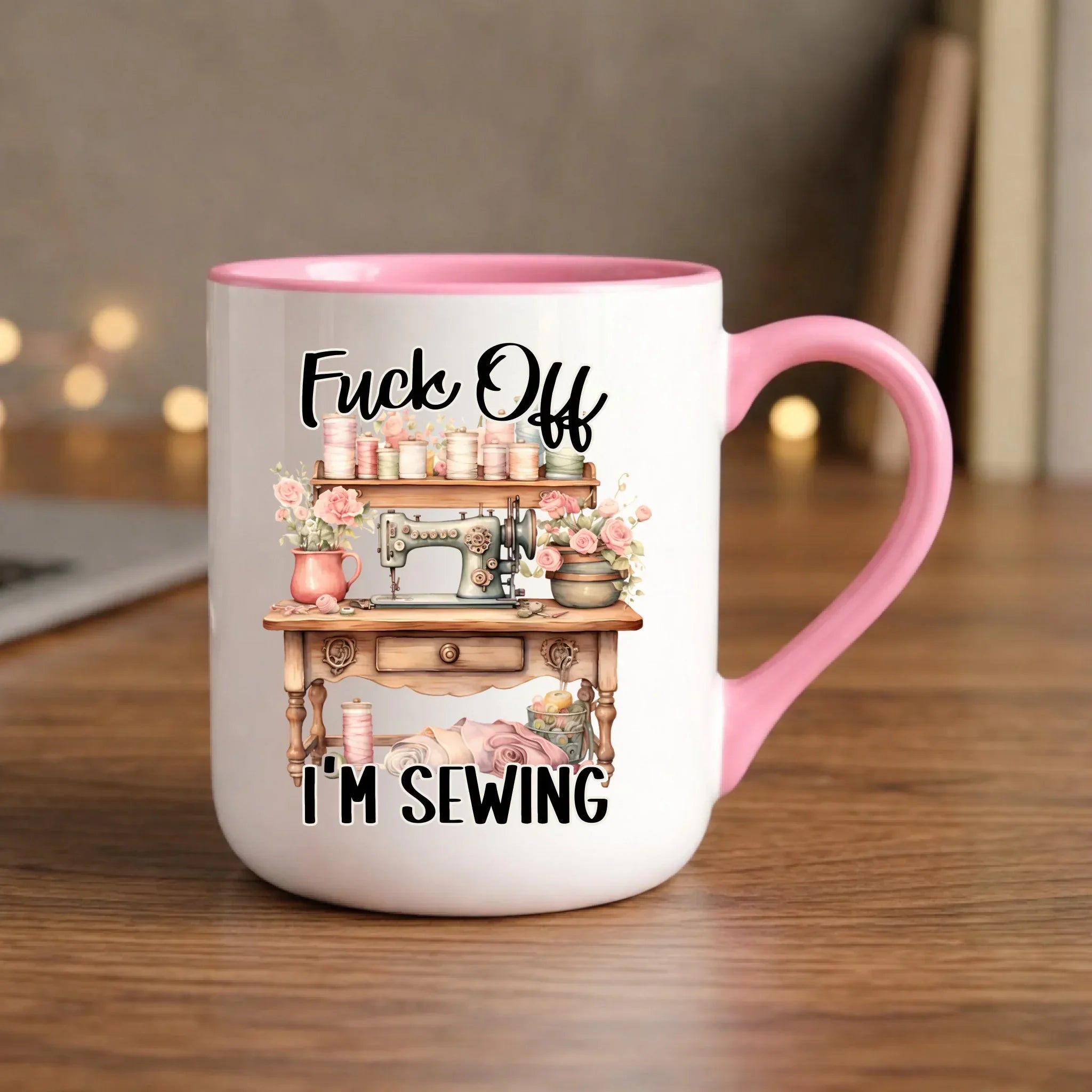 Kubek elegant szyciowy dla krawcowej - Fck off im sewing HS16 - StoryCups.pl