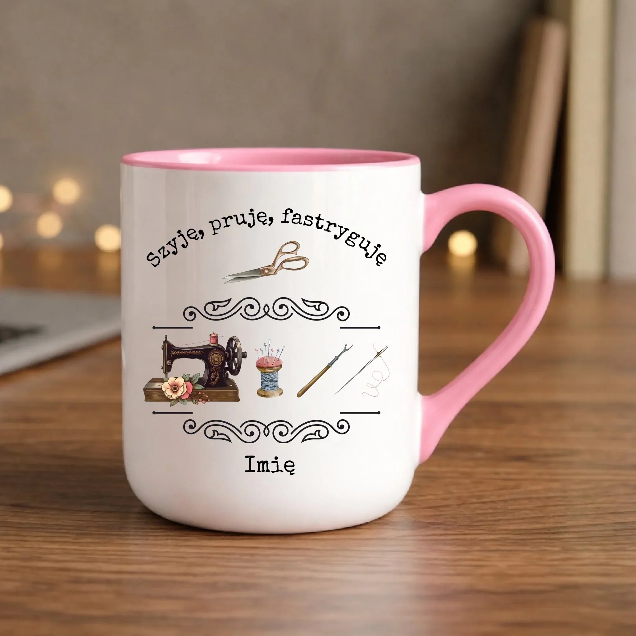 Kubek elegant szyciowy dla krawcowej - Szyję, pruję, fastryguję HS13 - StoryCups.pl