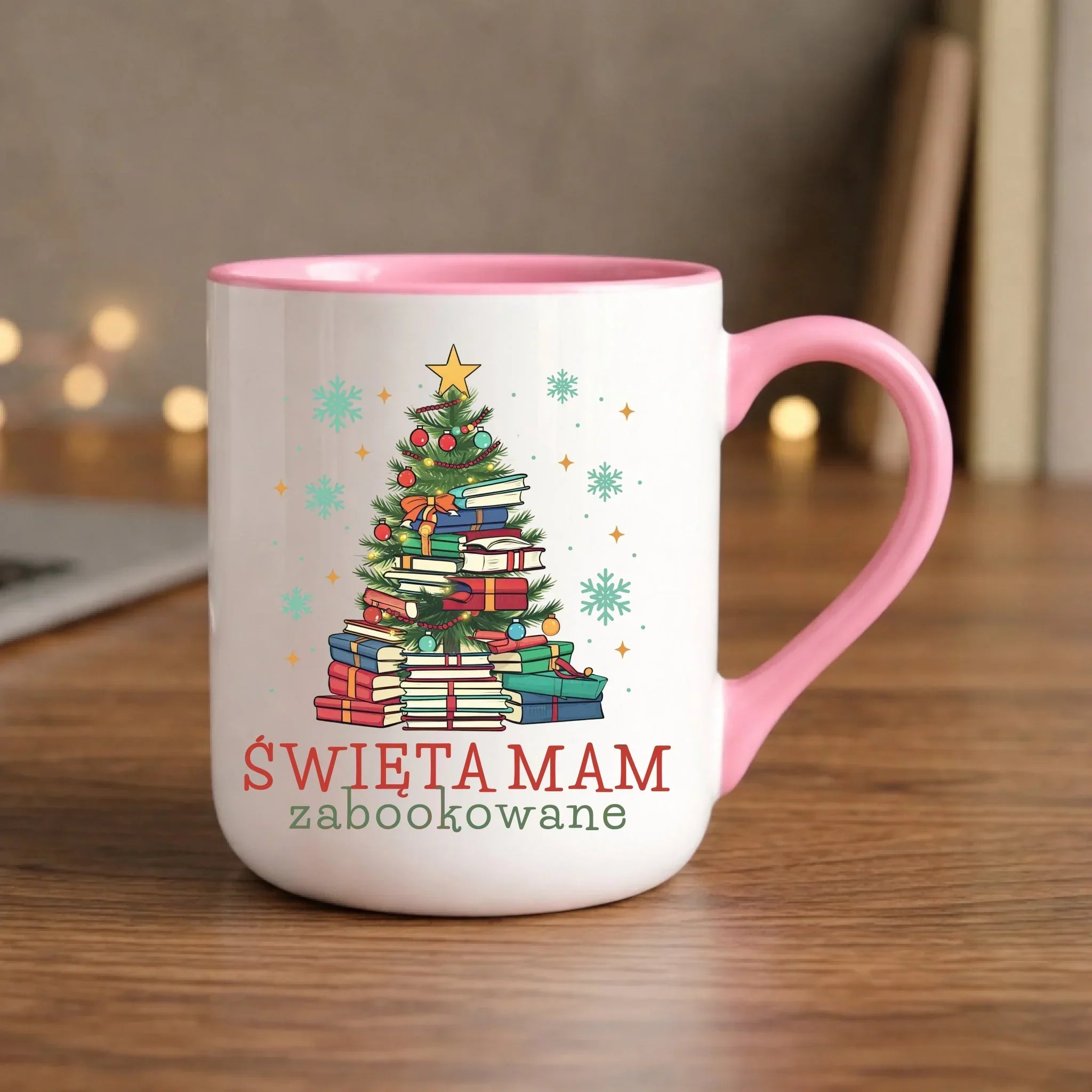Kubek elegant świąteczny - Święta mam zabookowane BN05 - StoryCups.pl