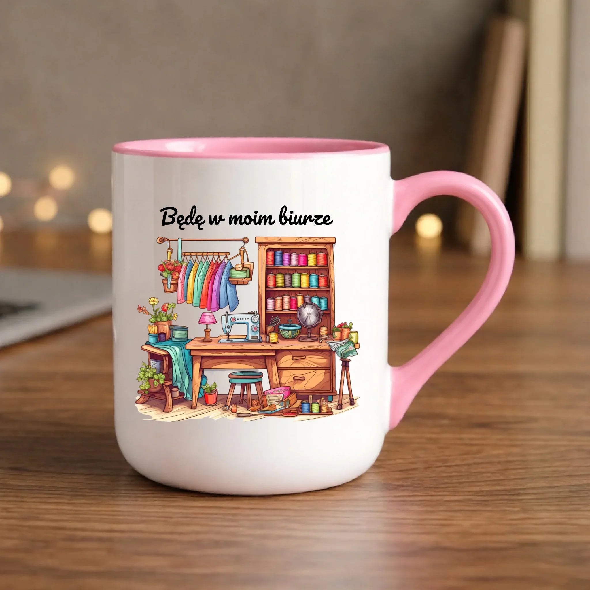 Kubek elegant szyciowy dla krawcowej - Będę w moim biurze HS07 - StoryCups.pl