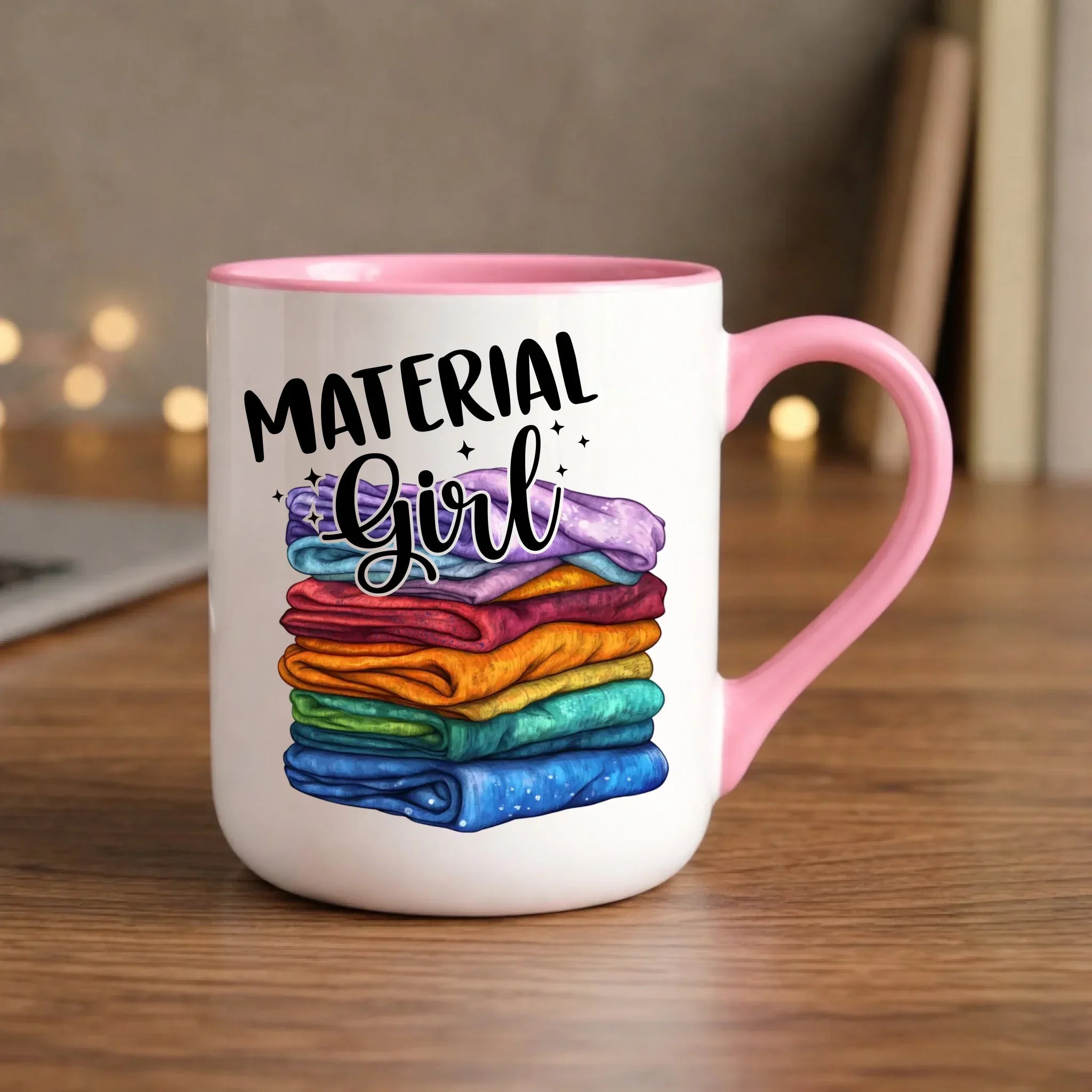 Kubek elegant szyciowy - prezent dla krawcowej - Material Girl HS02 - StoryCups.pl