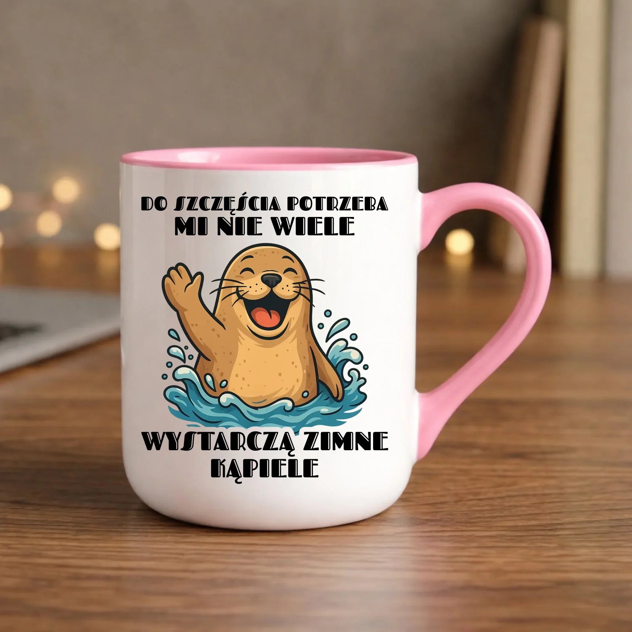 Kubek elegant - prezent dla morsa - Do szczęścia potrzeba mi nie wiele HM06 - StoryCups.pl