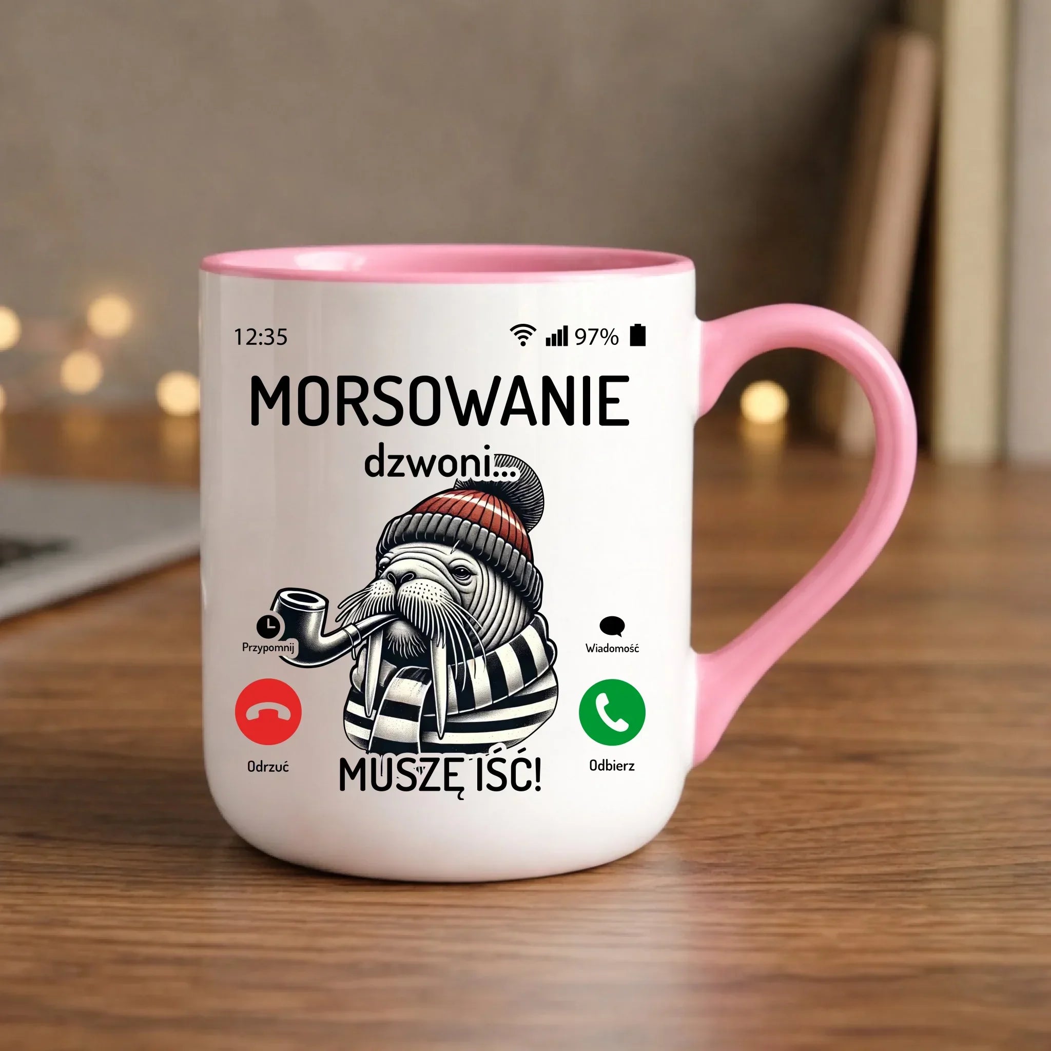 Kubek elegant - prezent dla morsa - Morsowanie dzwoni muszę iść - Mors HM19 - StoryCups.pl