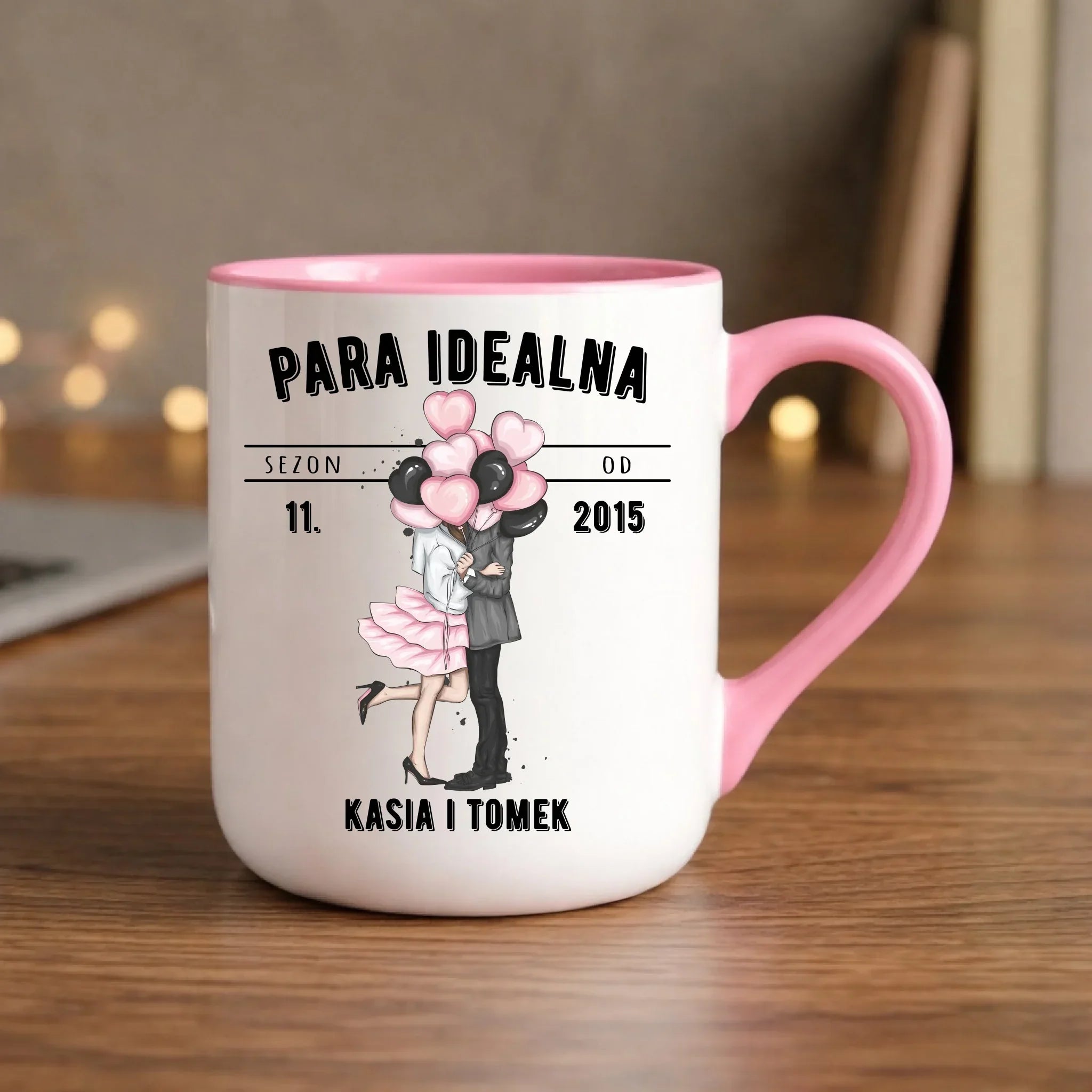 Kubek elegant dla par na rocznicę - Para idealna - personalizowany W11 - StoryCups.pl