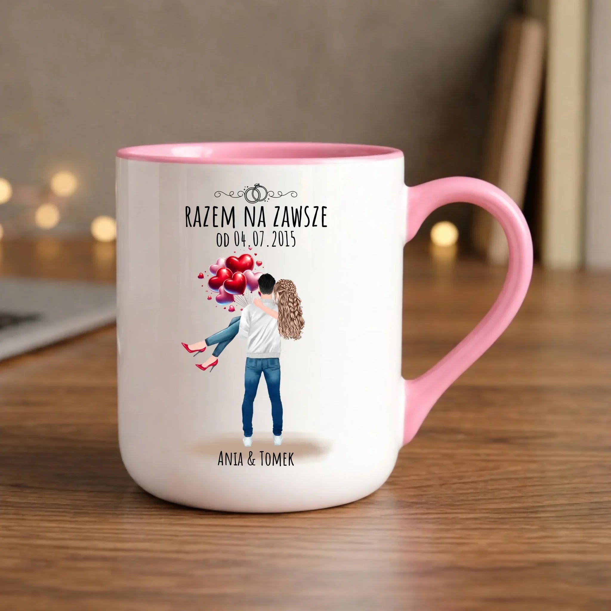 Kubek elegant dla par na rocznicę - Razem na zawsze - personalizowany W14 - StoryCups.pl