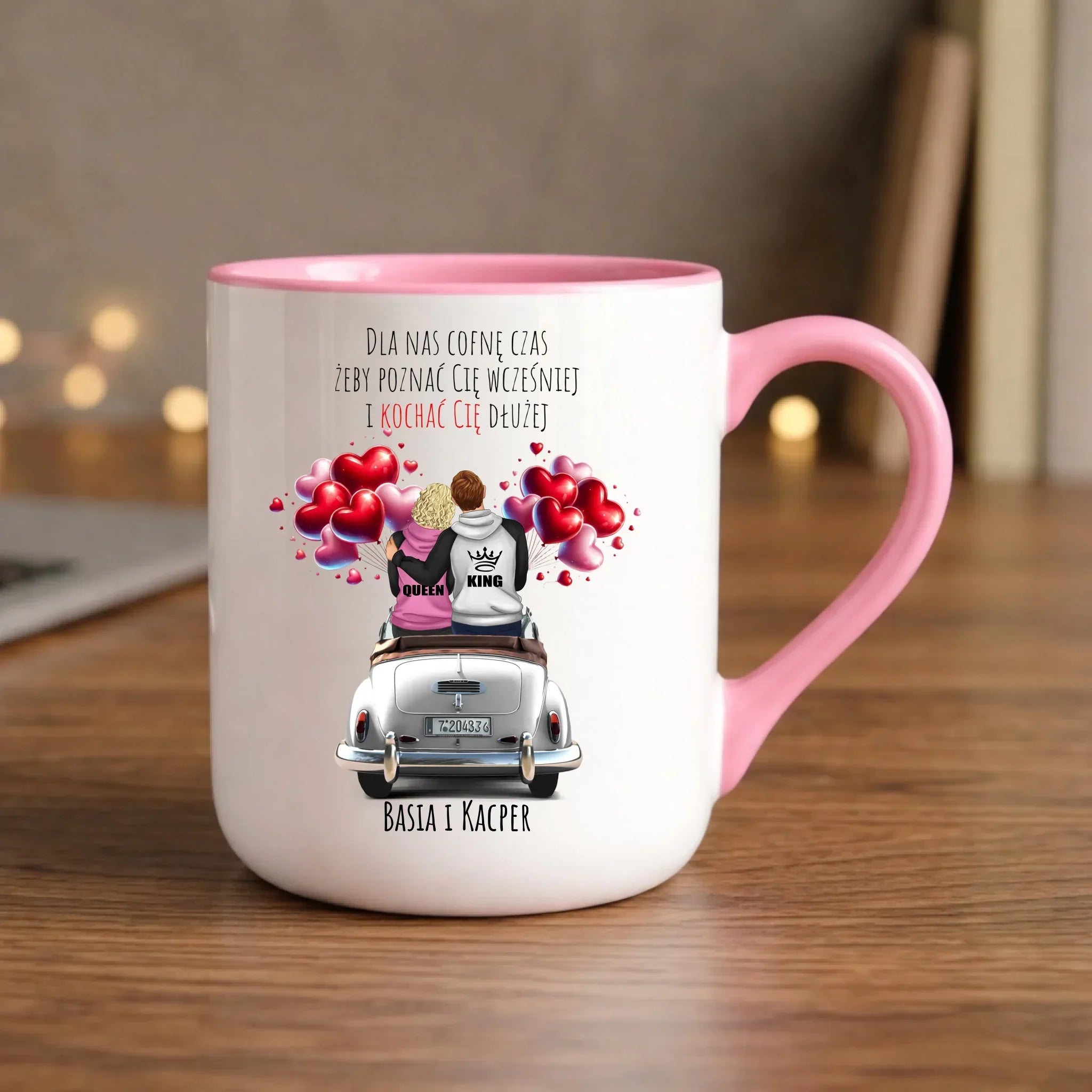 Kubek elegant dla par - Dla nas cofnę czas - personalizowany W08 - StoryCups.pl