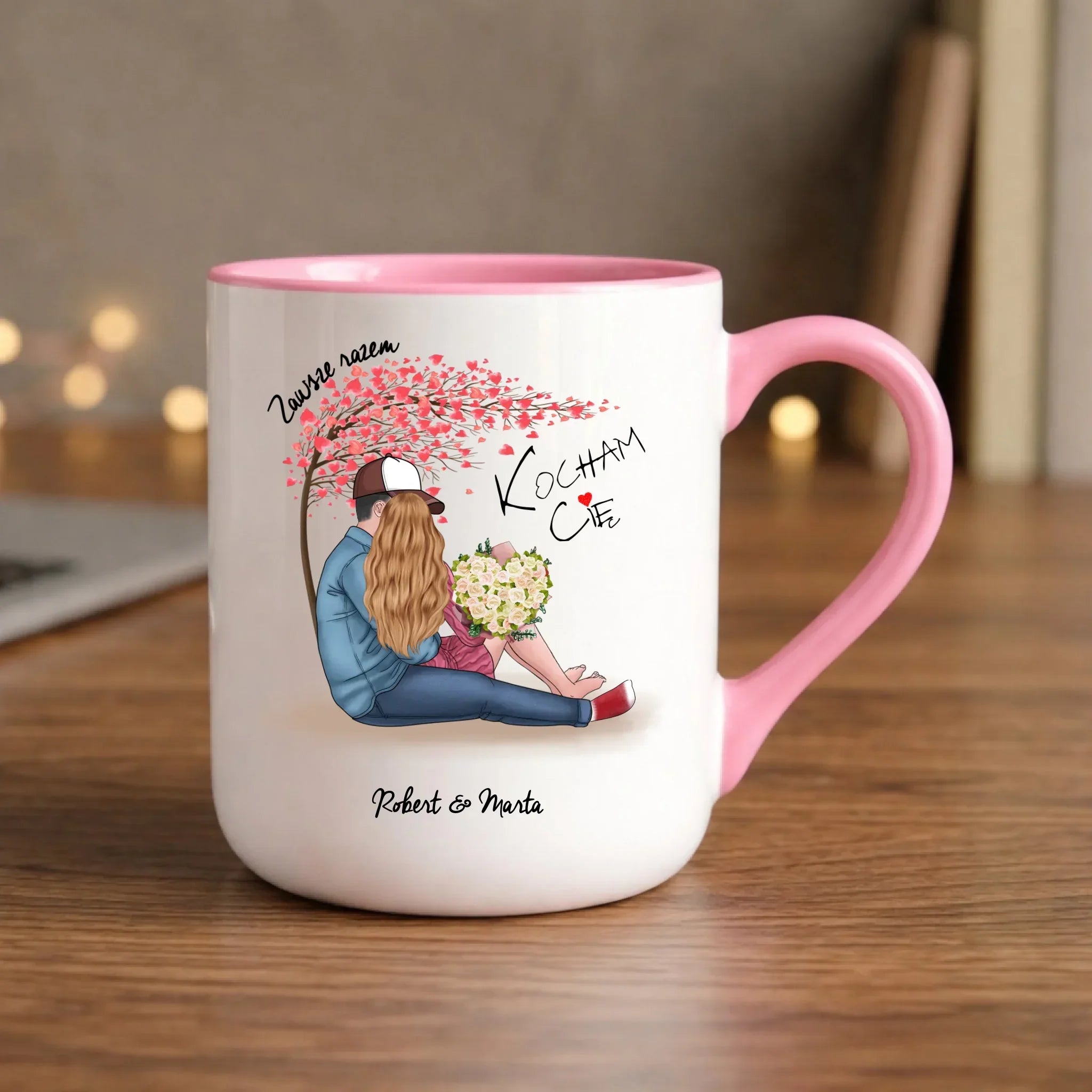 Kubek elegant dla par - Zawsze razem - personalizowany W04 - StoryCups.pl