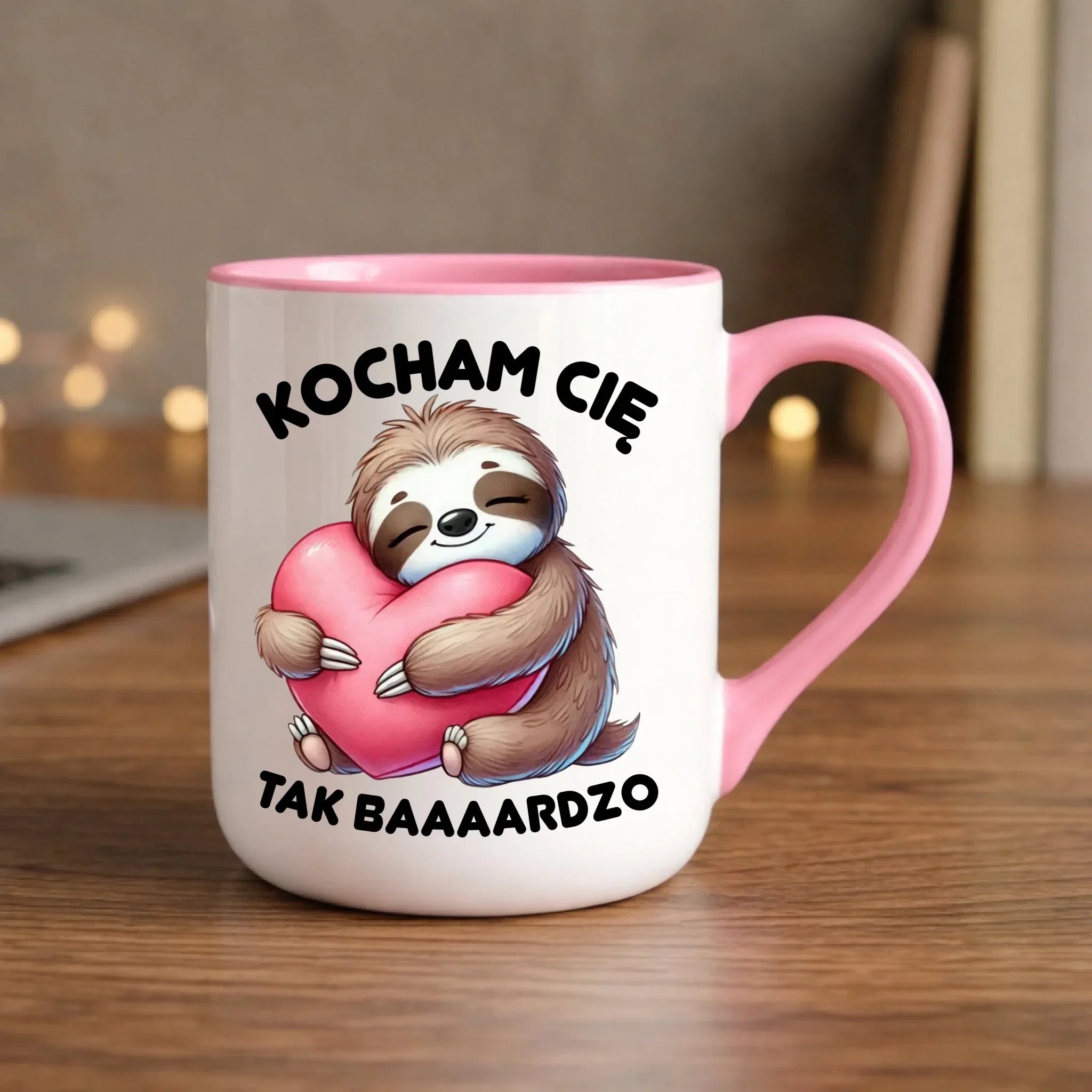 Kubek elegant - Leniwiec Kocham Cię tak baaaardzo W16 - StoryCups.pl