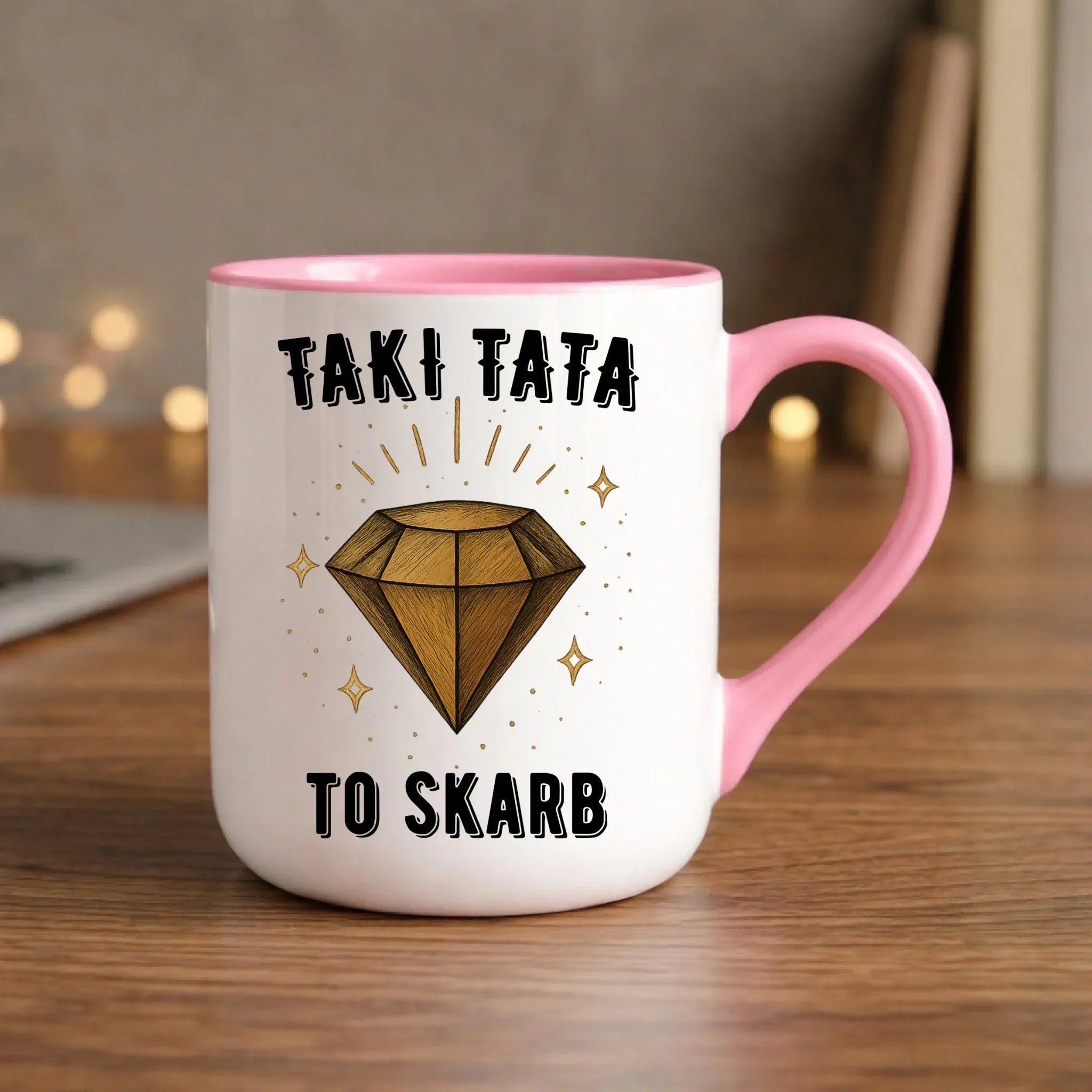 Kubek elegant dla taty - Taki tata to skarb - personalizowany DT17 - StoryCups.pl