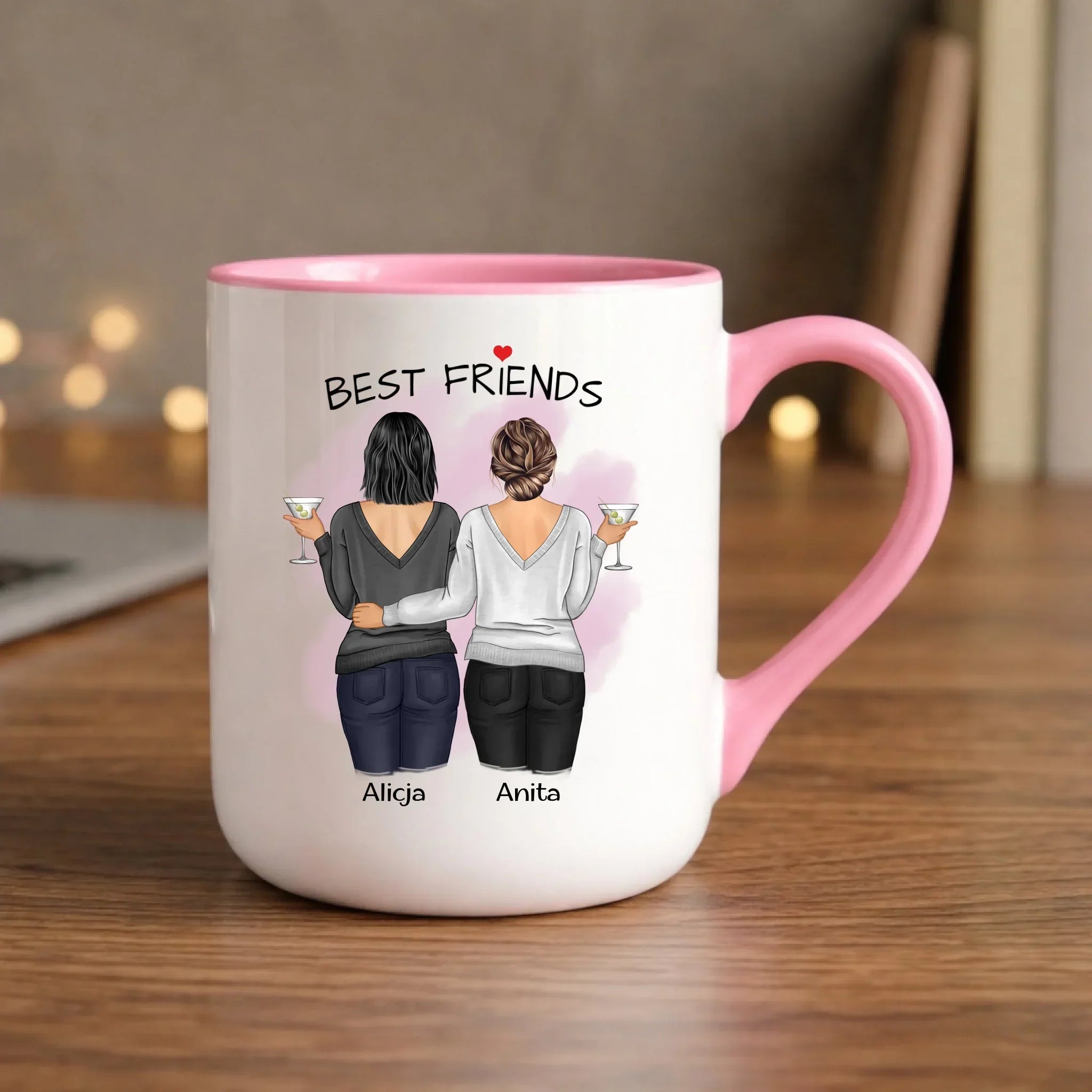Kubek elegant - prezent dla przyjaciółki - Best Friends - personalizowane postacie 2-4 osoby PR03 - StoryCups.pl