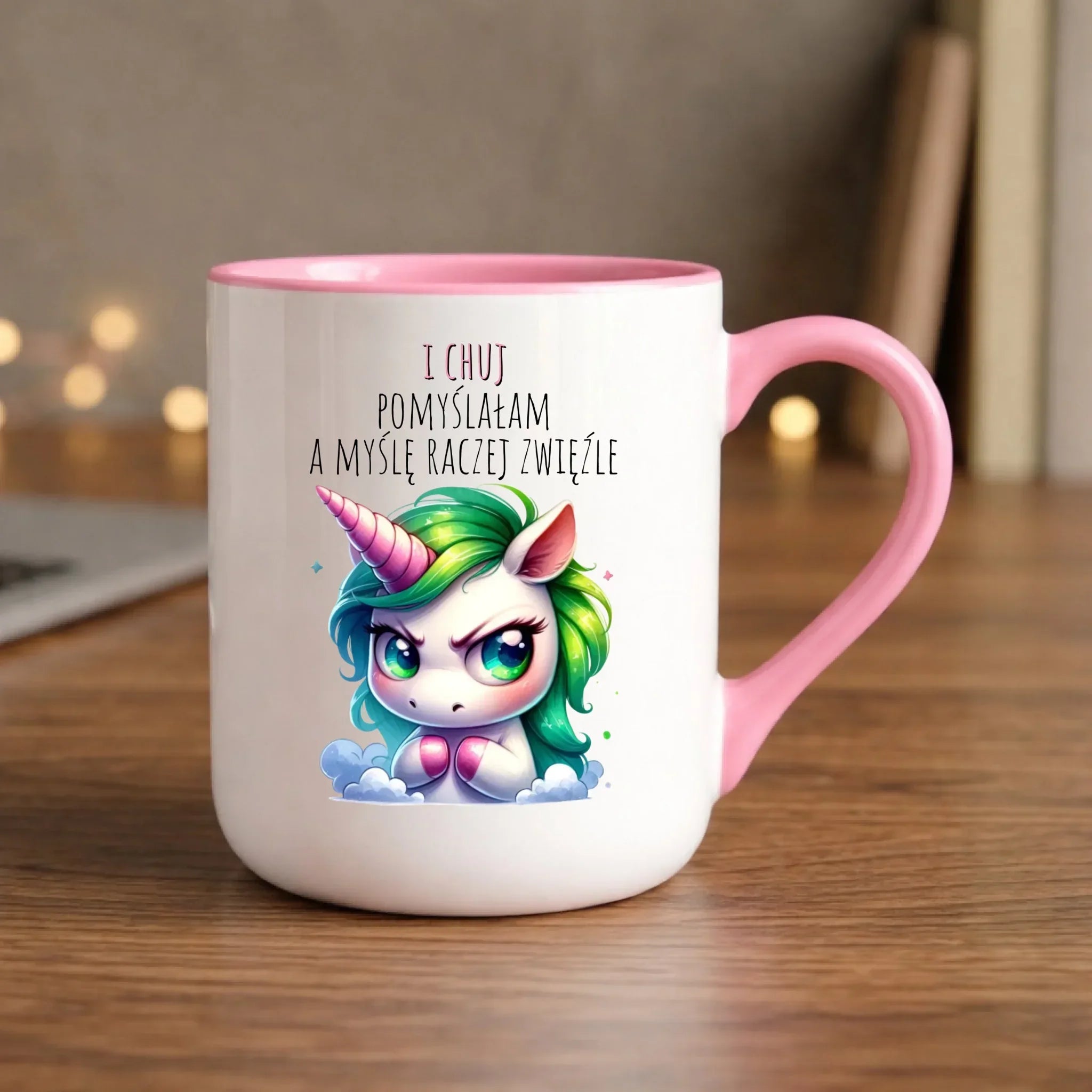 Kubek elegant z jednorożcem – I ch*j pomyślałam – bez cenzury DZ12 - StoryCups.pl