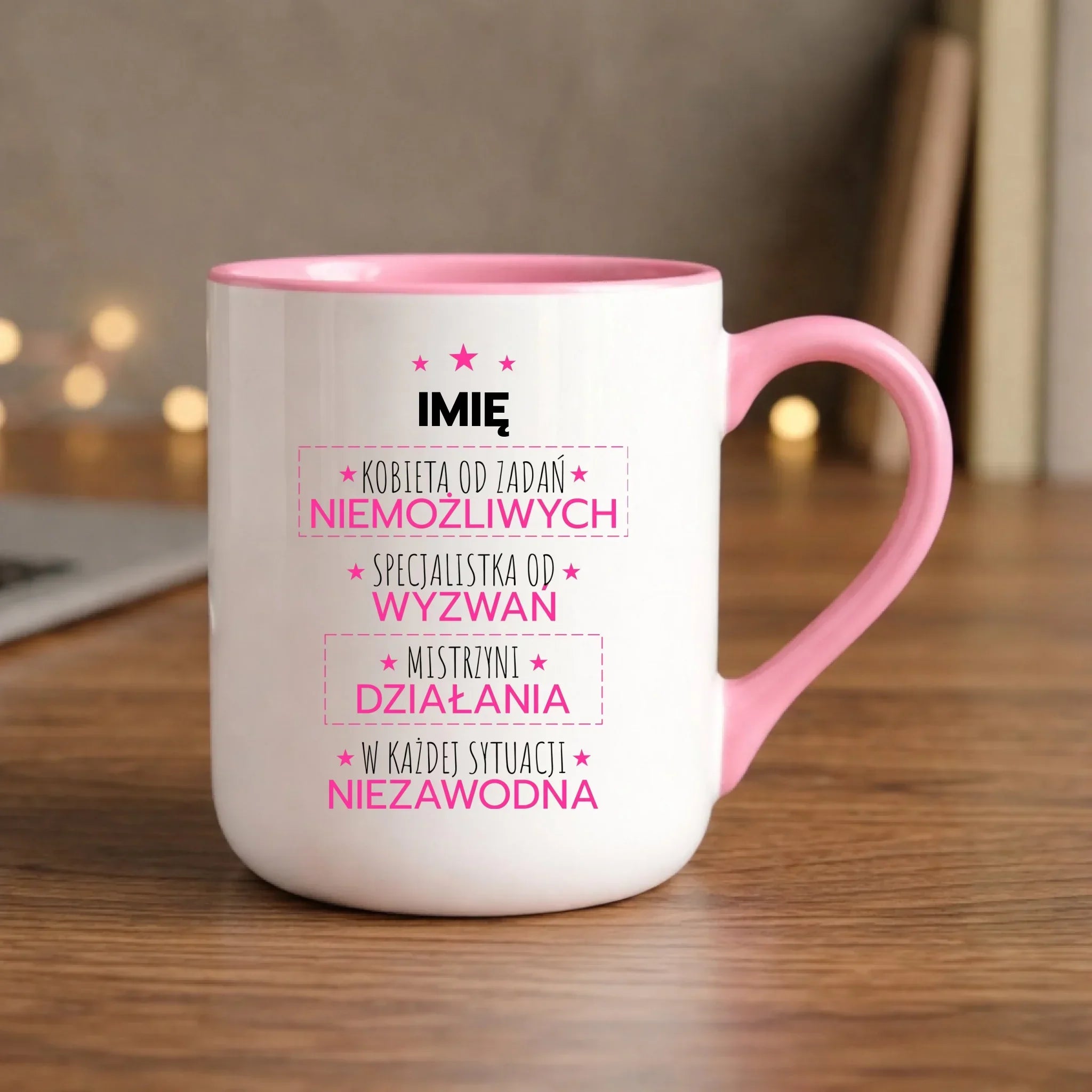 Kubek elegant - Kobieta od zadań niemożliwych - personalizowany DZ19 - StoryCups.pl