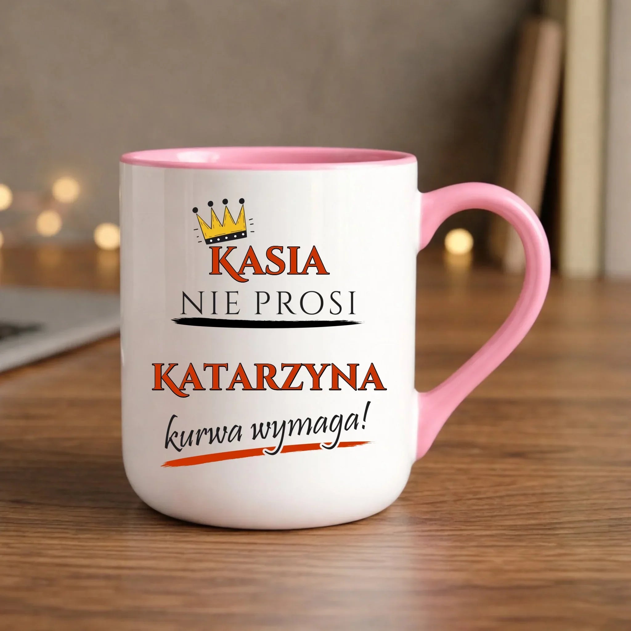 Kubek elegant - Nie prosi, ku**a wymaga - bez cenzury - personalizowany DZ18 - StoryCups.pl