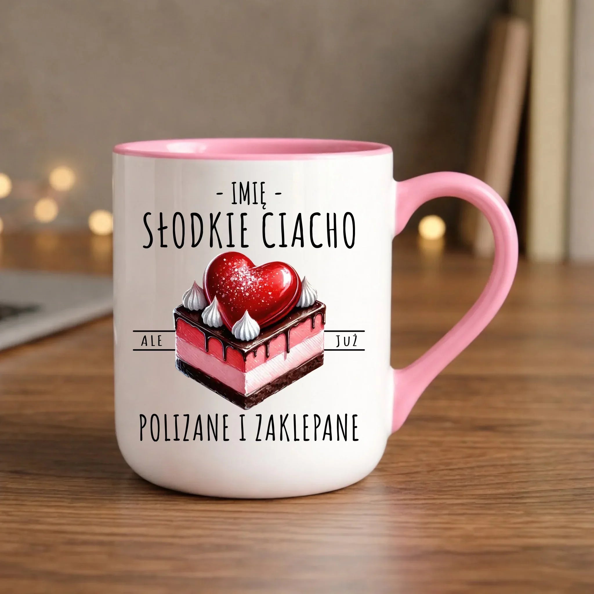 Kubek elegant - Słodkie ciacho polizane i zaklepane - personalizowany W36 - StoryCups.pl