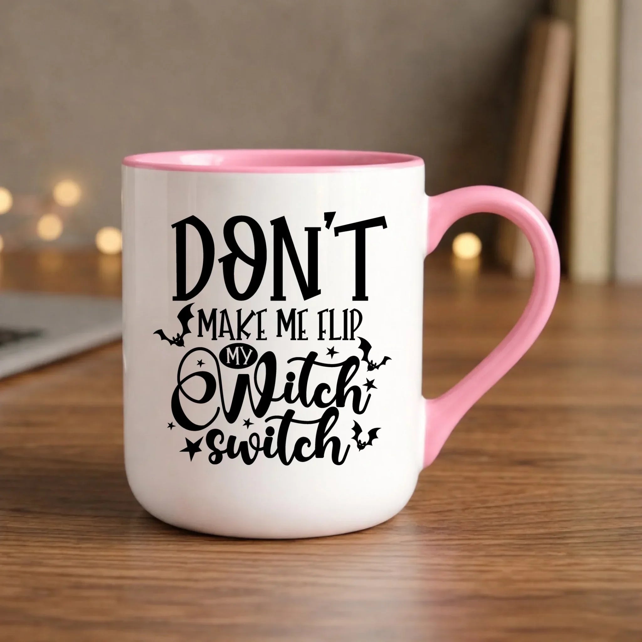 Kubek elegant na Halloween - Don't make me flip my witch switch - śmieszny HL11 - StoryCups.pl