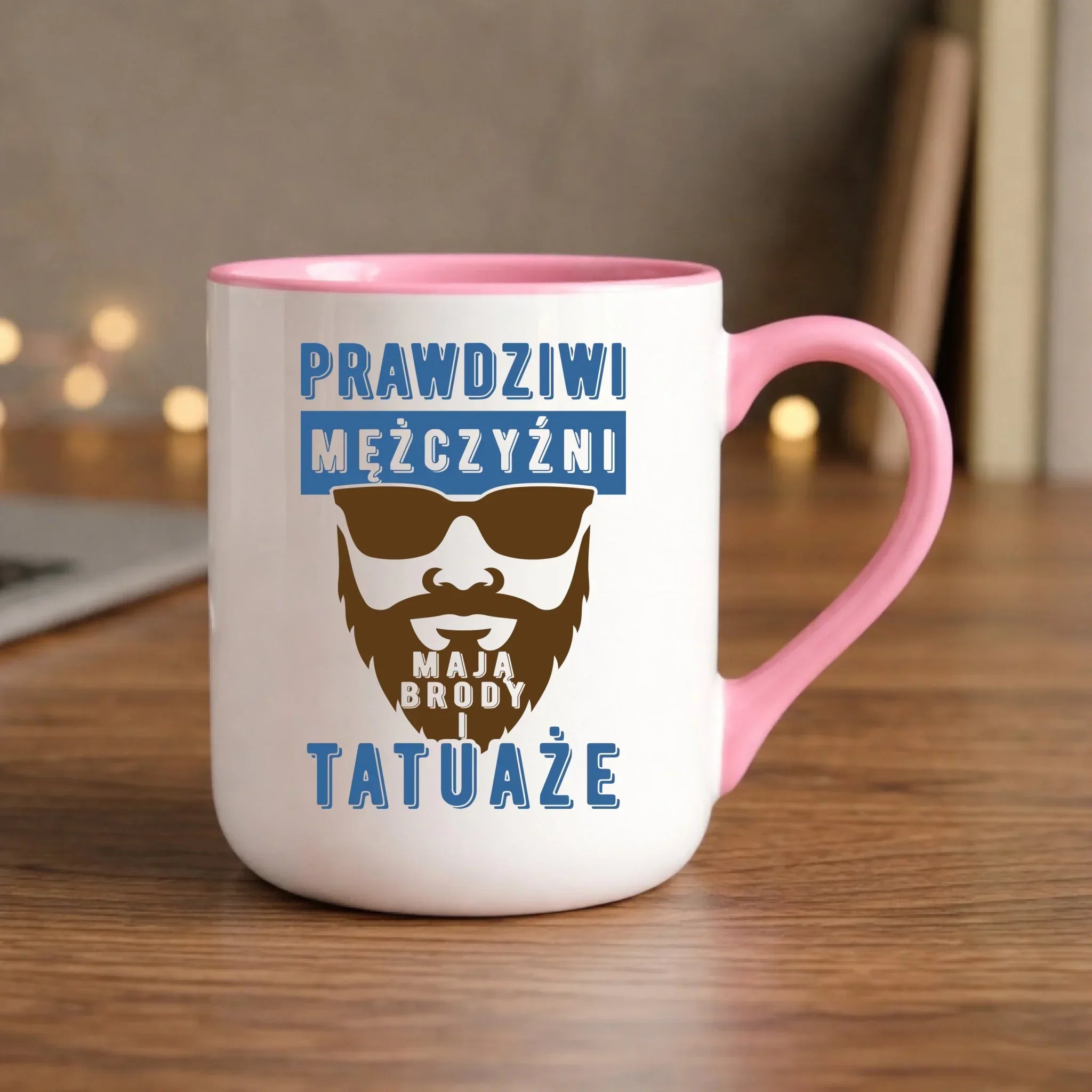 Kubek elegant - Prezent dla faceta - Prawdziwi mężczyźni mają brody i tatuaże DCH22 - StoryCups.pl