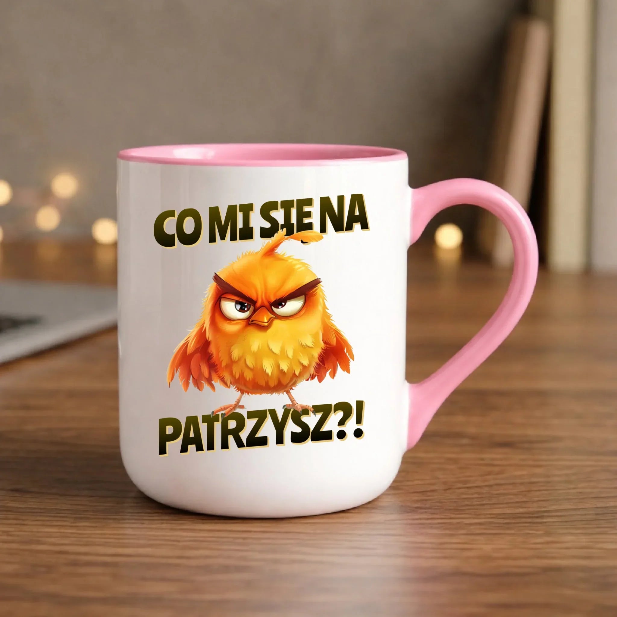 Śmieszny kubek elegant - Prezent dla chłopaka kolegi - Co mi się na ptaka patrzysz DCH24 - StoryCups.pl