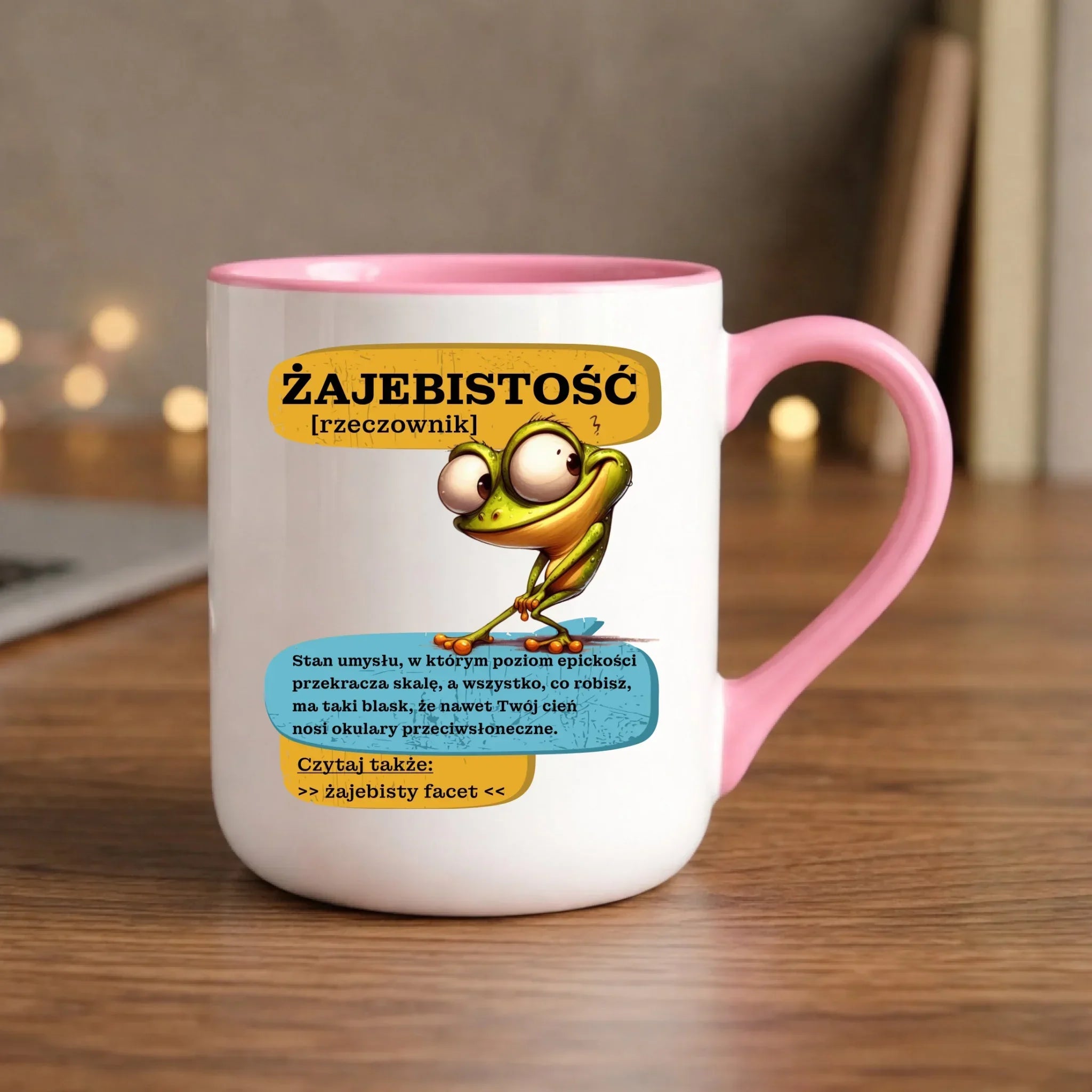 Kubek elegant - Żajebistość [rzeczownik] prezent na Dzień Chłopaka DCH06 - StoryCups.pl