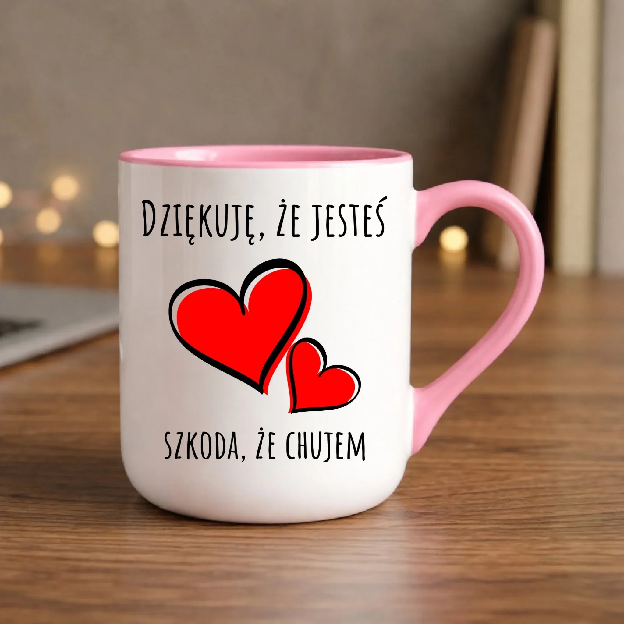 Kubek elegant - Dziękuję, że jesteś szkoda, że ch#jem - bez cenzury DCH10 - StoryCups.pl