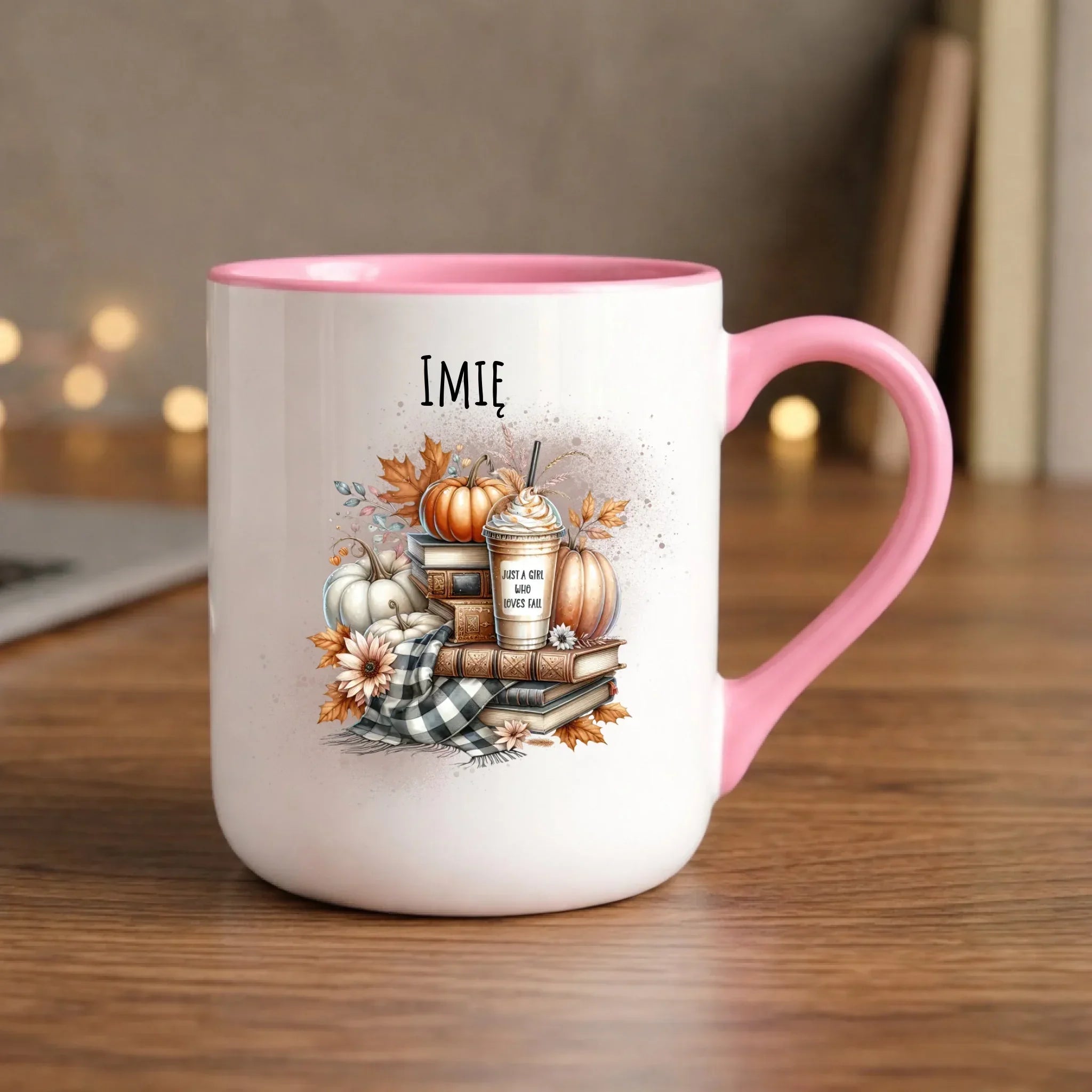 Kubek elegant jesienny - Książkara - personalizowany JS14 - StoryCups.pl
