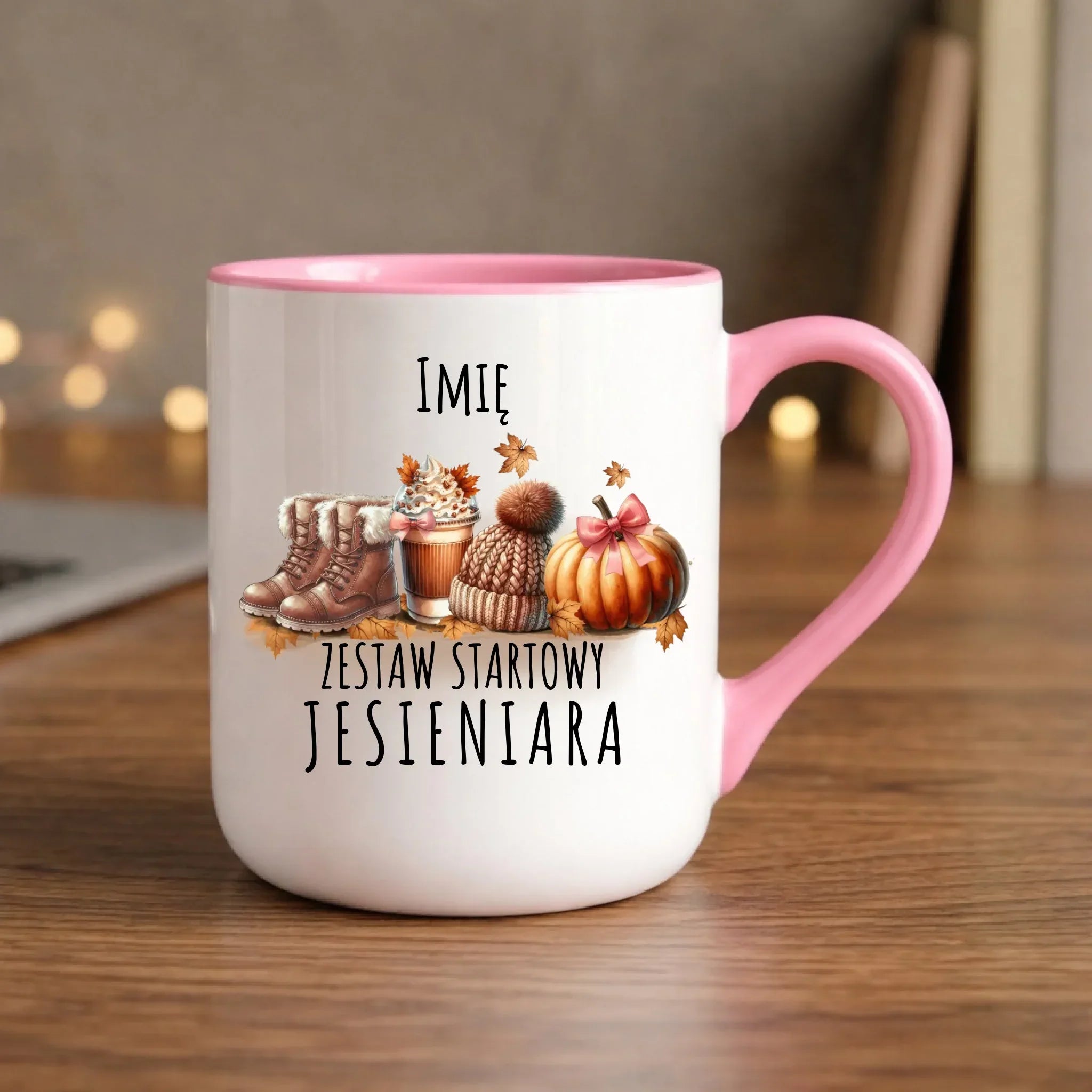 Kubek elegant jesieniara – Zestaw startowy - personalizowany JS05 - StoryCups.pl