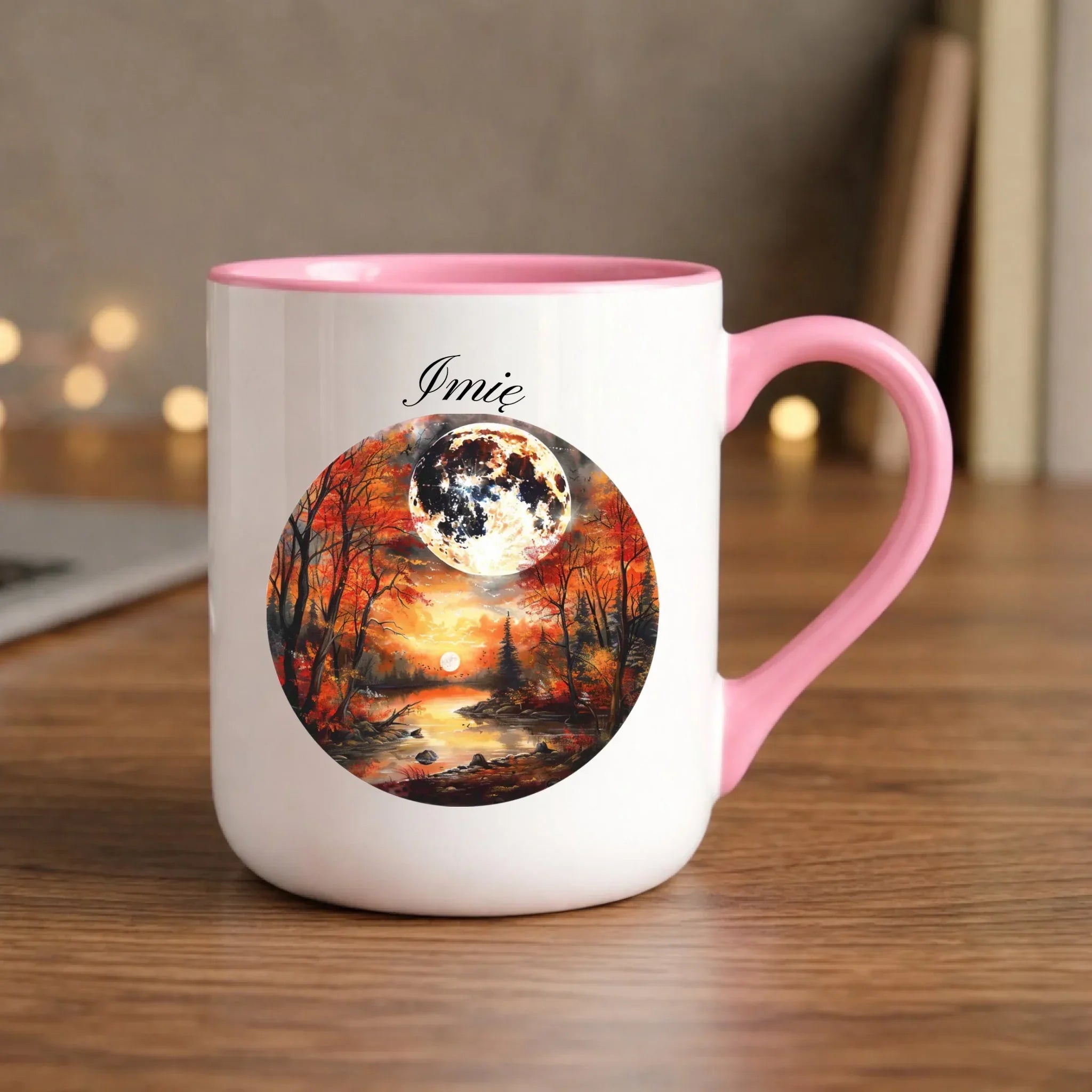 Kubek elegant jesieniara - Pełnia księżyca - personalizowany JS10 - StoryCups.pl