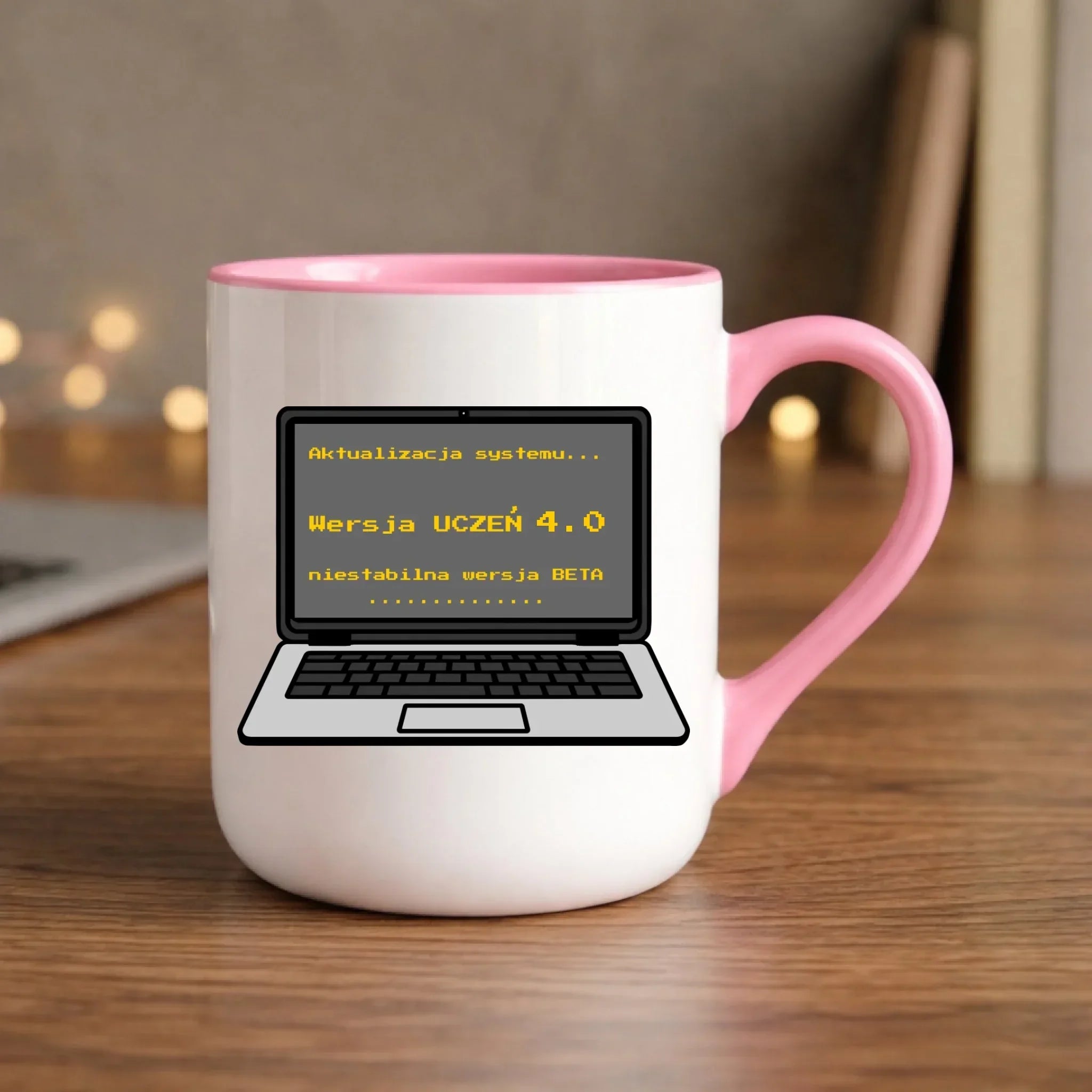 Kubek elegant dla ucznia - Aktualizacja systemu - powrót do szkoły - personalizowany SZ16 - StoryCups.pl