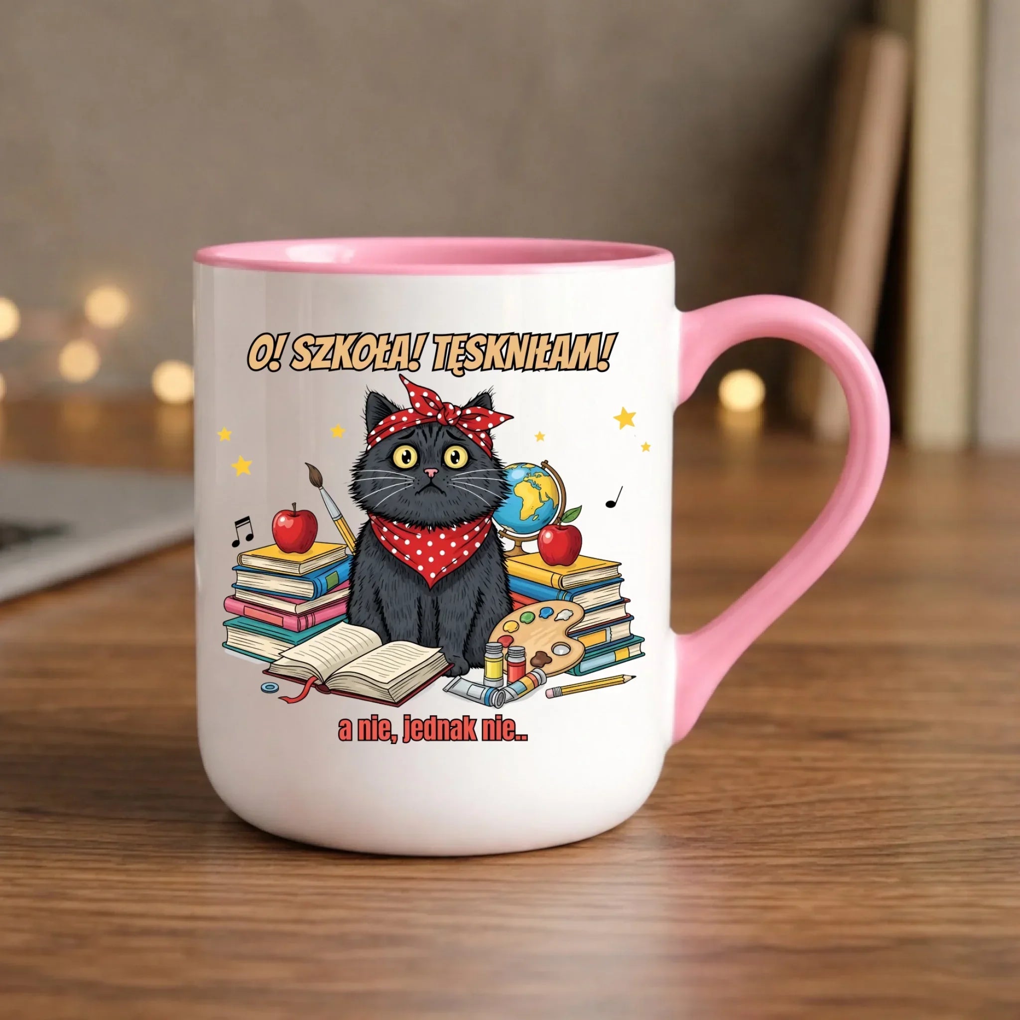 Kubek elegant szkolny O! Szkoła! Tęskniłam! a nie, jednak nie... SZ12 - StoryCups.pl