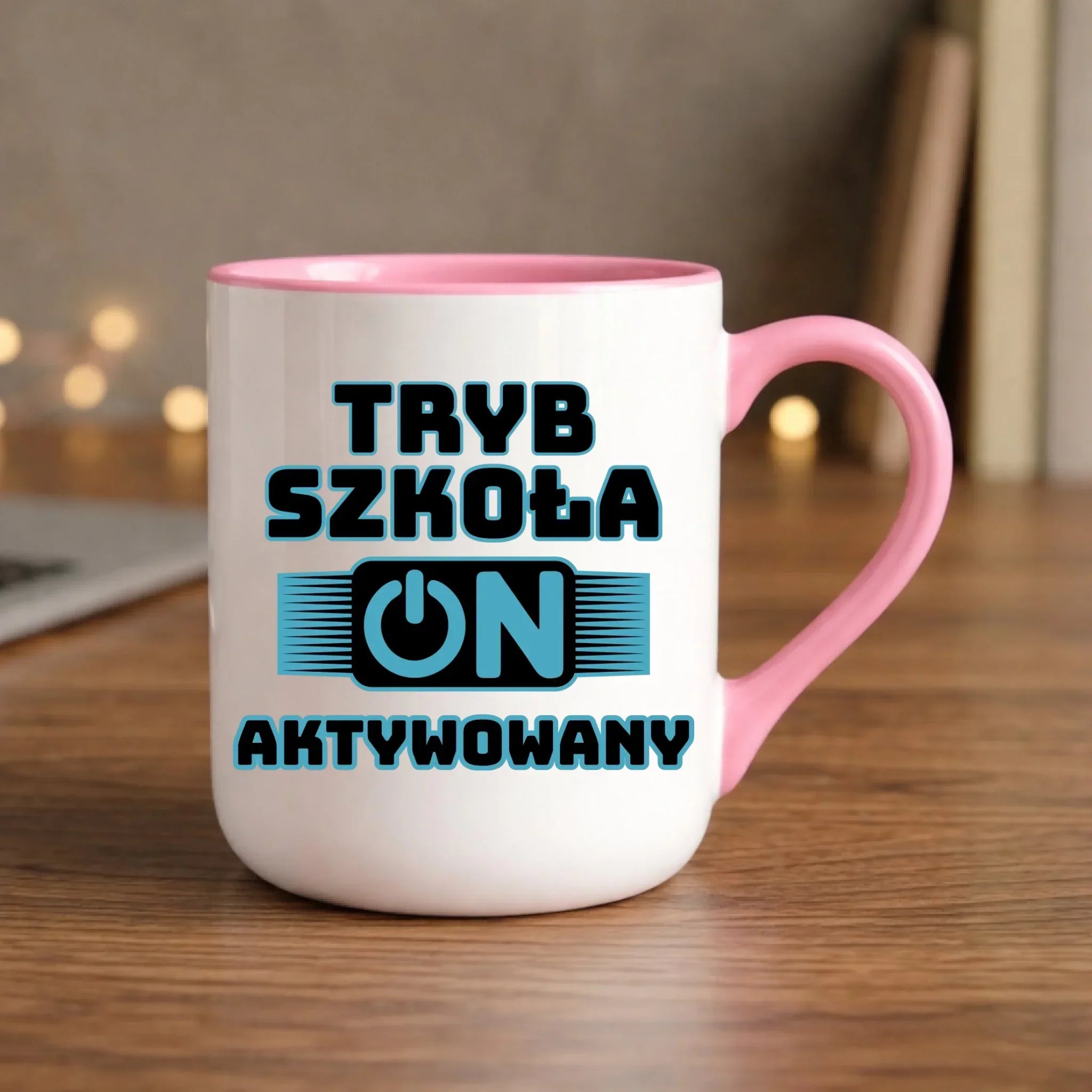 Kubek elegant szkolny Tryb szkoła aktywowany SZ11 - StoryCups.pl