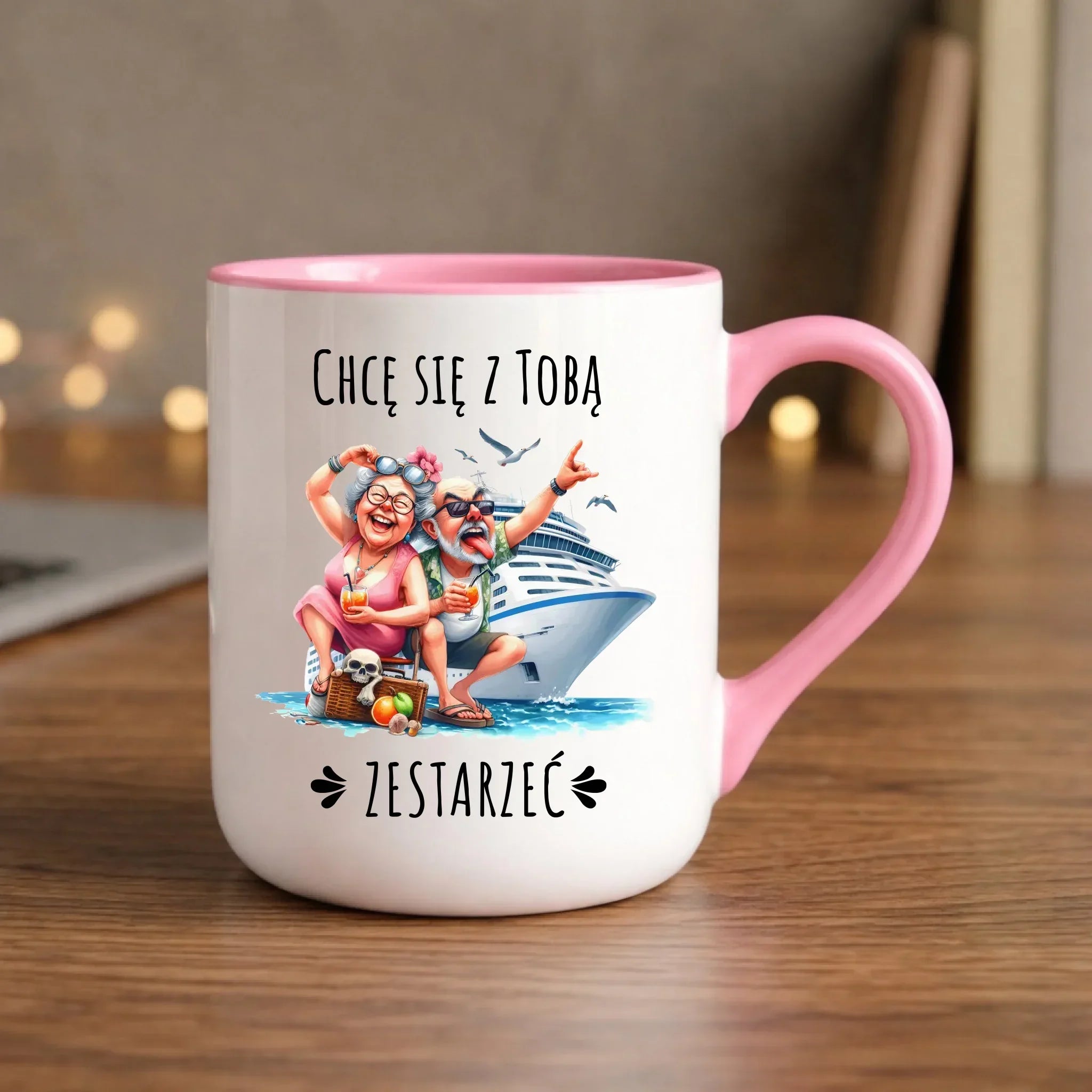 Kubek elegant dla par - Chcę się z Tobą zestarzeć W80 - StoryCups.pl