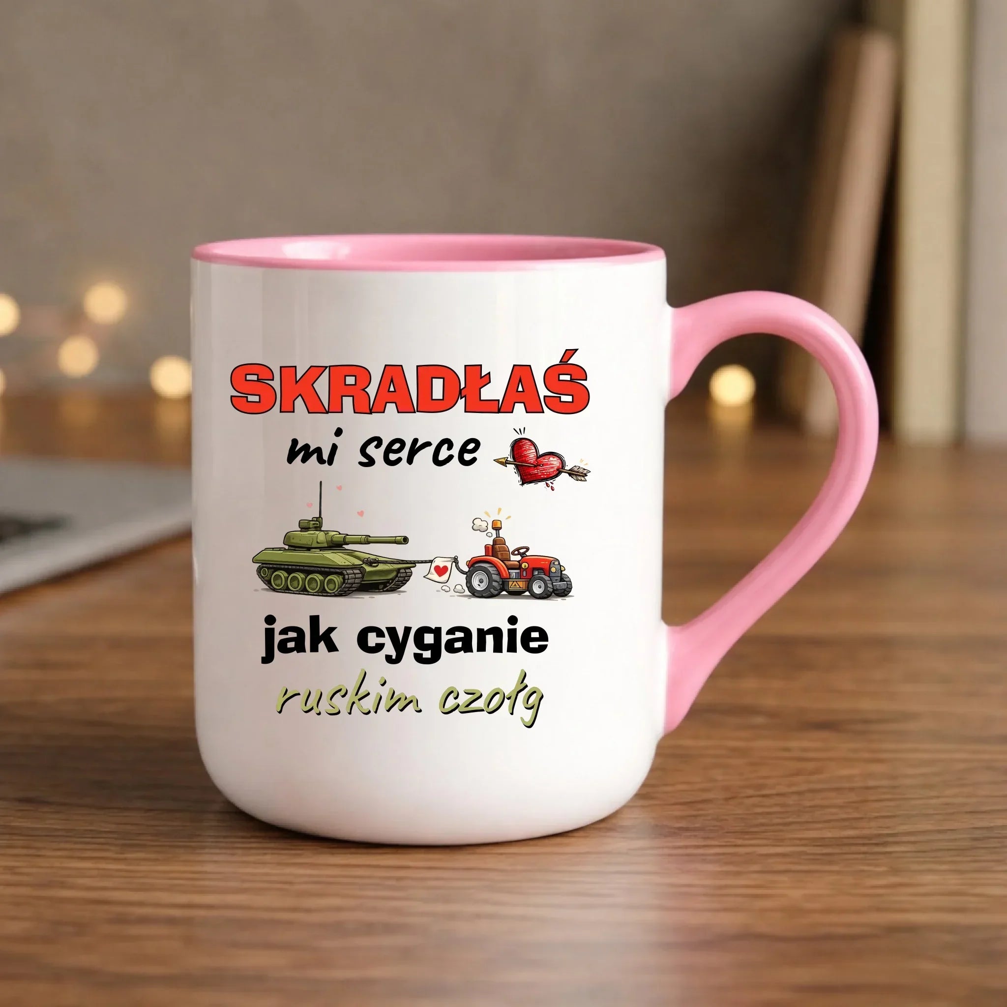 Kubek elegant - Skradłaś mi serce jak cyganie ruskim czołg W76 - StoryCups.pl