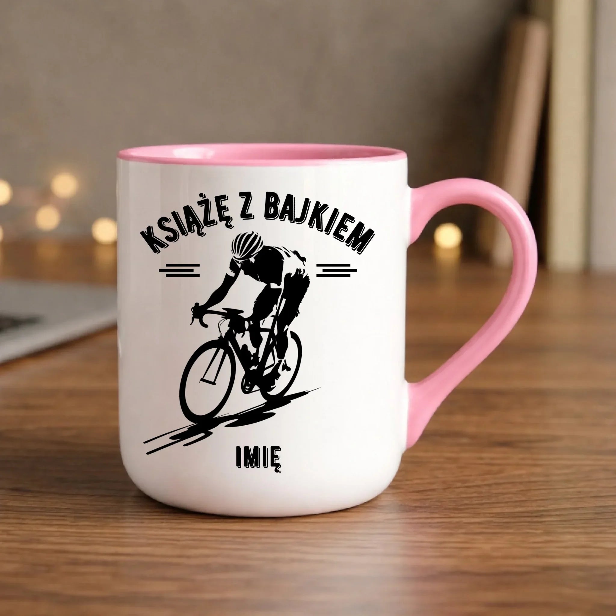 Kubek elegant dla rowerzysty - Książę z bajkiem - personalizowany HR01 - StoryCups.pl