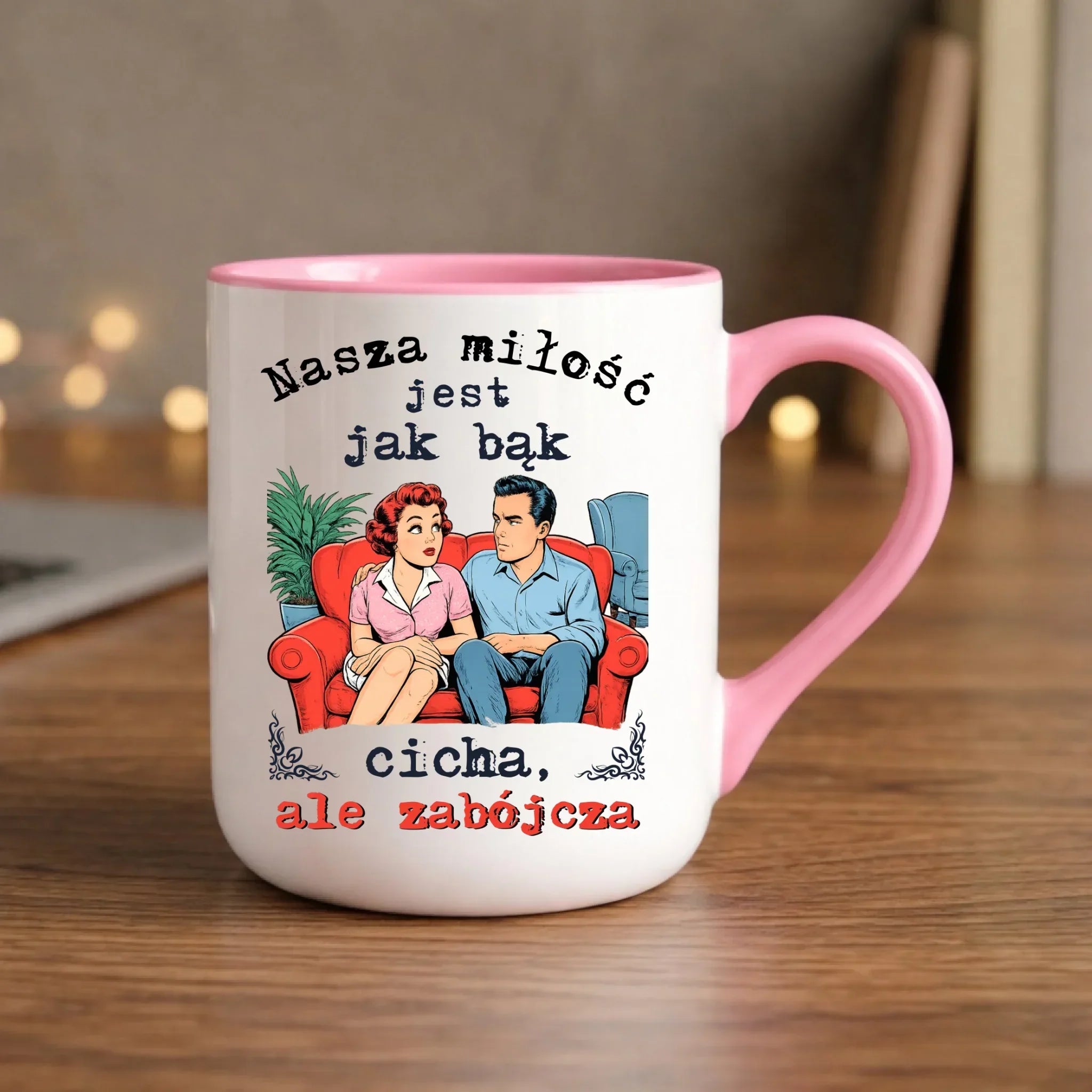 Kubek elegant dla par - Nasza miłość jest jak bąk W70 - StoryCups.pl