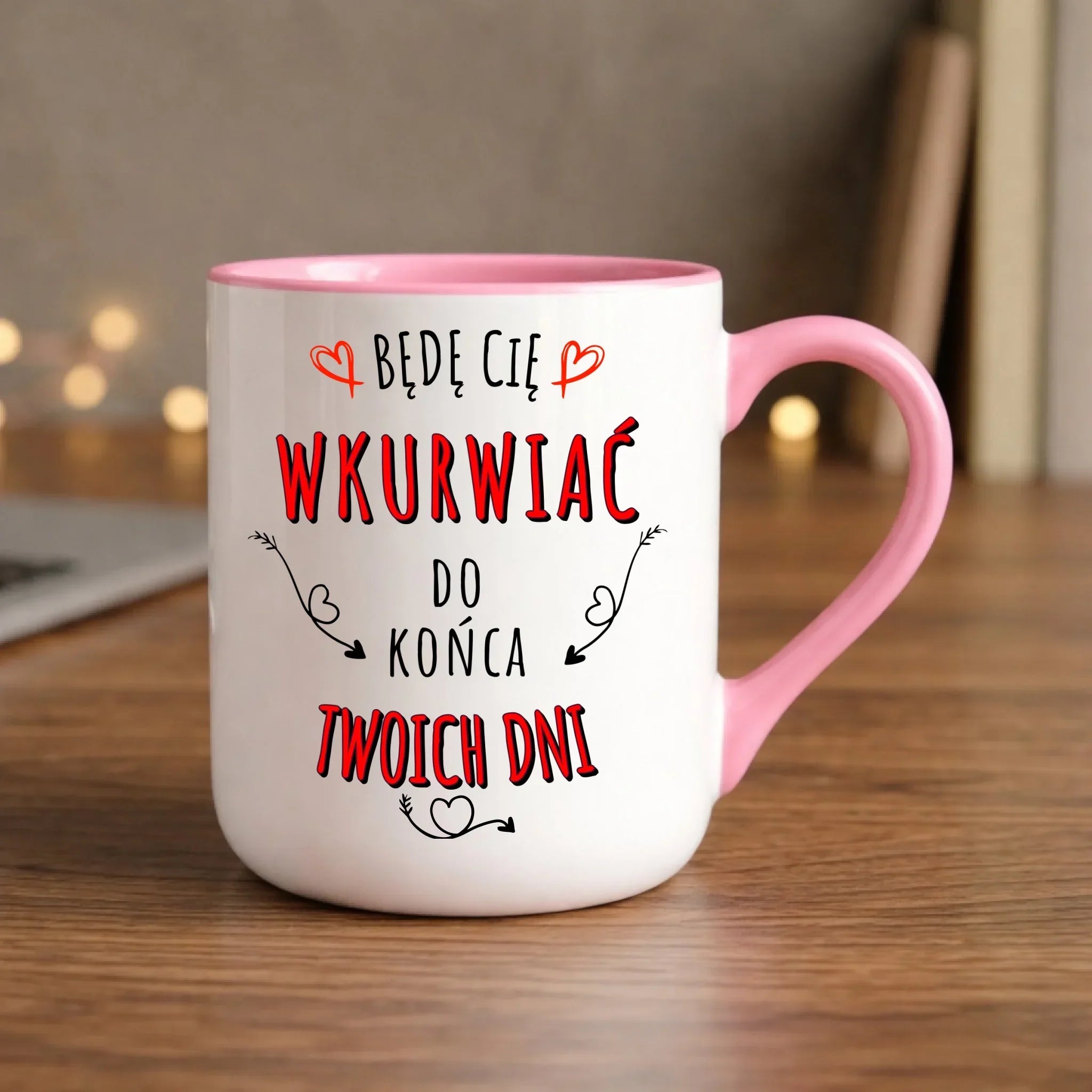 Kubek elegant dla par - Będę Cię wku*wiać do końca Twoich dni - bez cenzury W61 - StoryCups.pl
