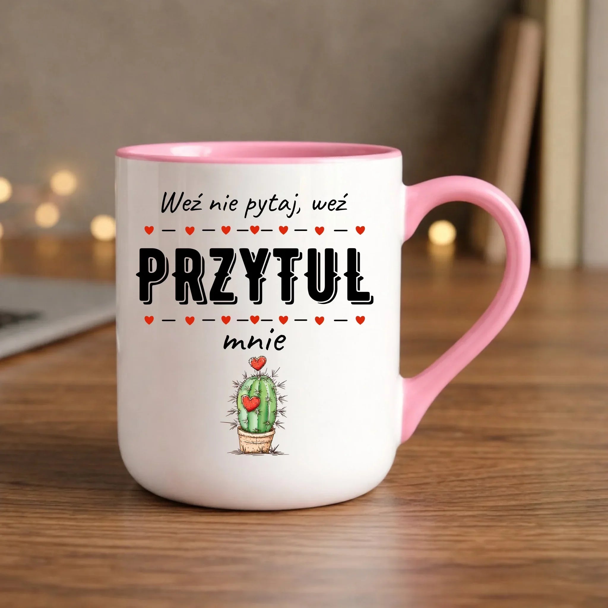 Kubek elegant dla par - Weź nie pytaj, weź przytul mnie W49 - StoryCups.pl
