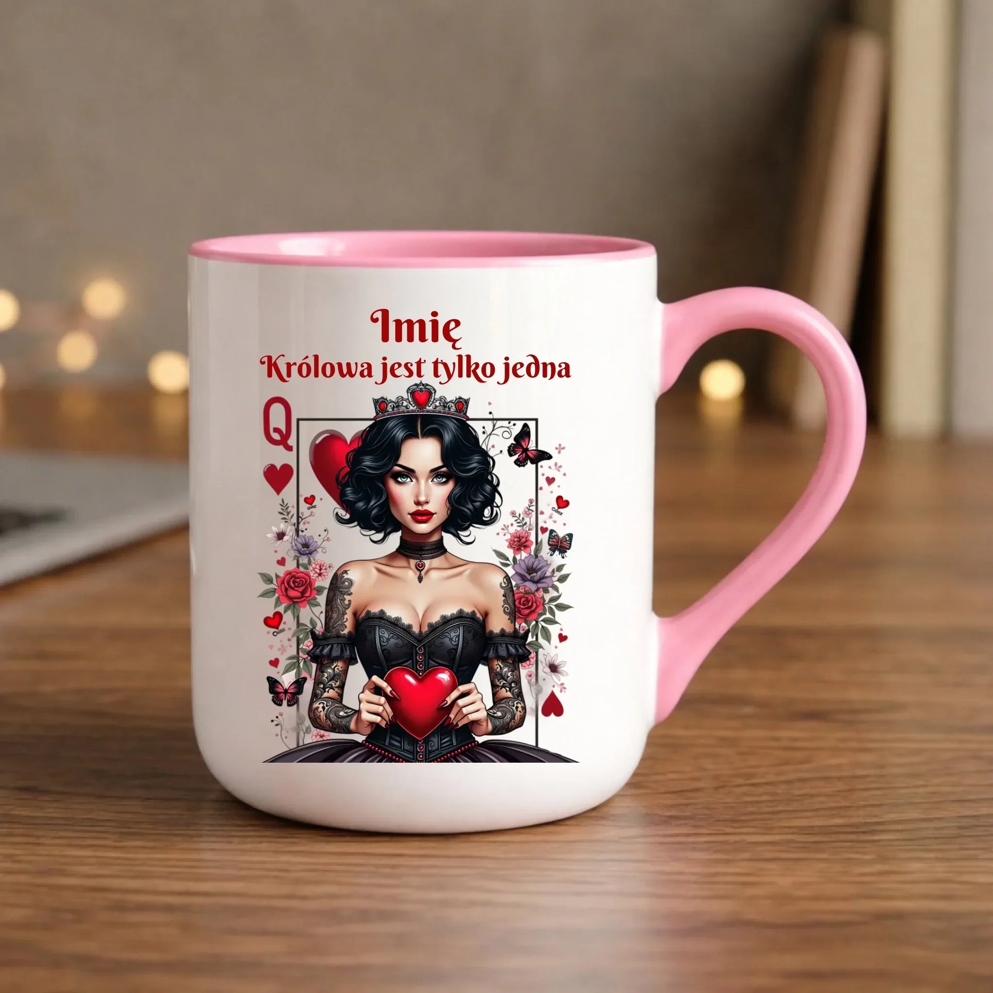 Kubek elegant dla niej - Królowa jest tylko jedna - personalizowany W46 - StoryCups.pl