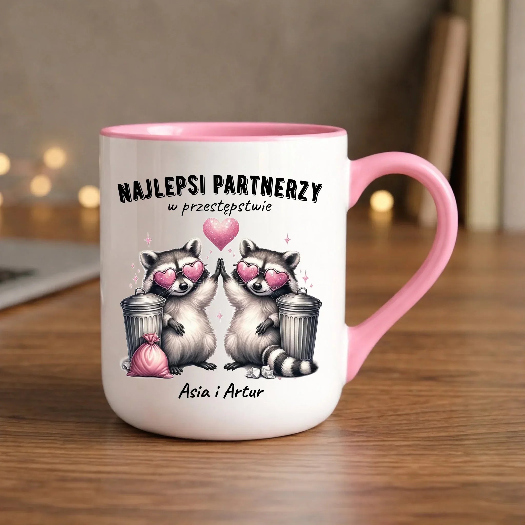 Kubek elegant dla par - Najlepsi partnerzy w przestępstwie - personalizowany W27 - StoryCups.pl