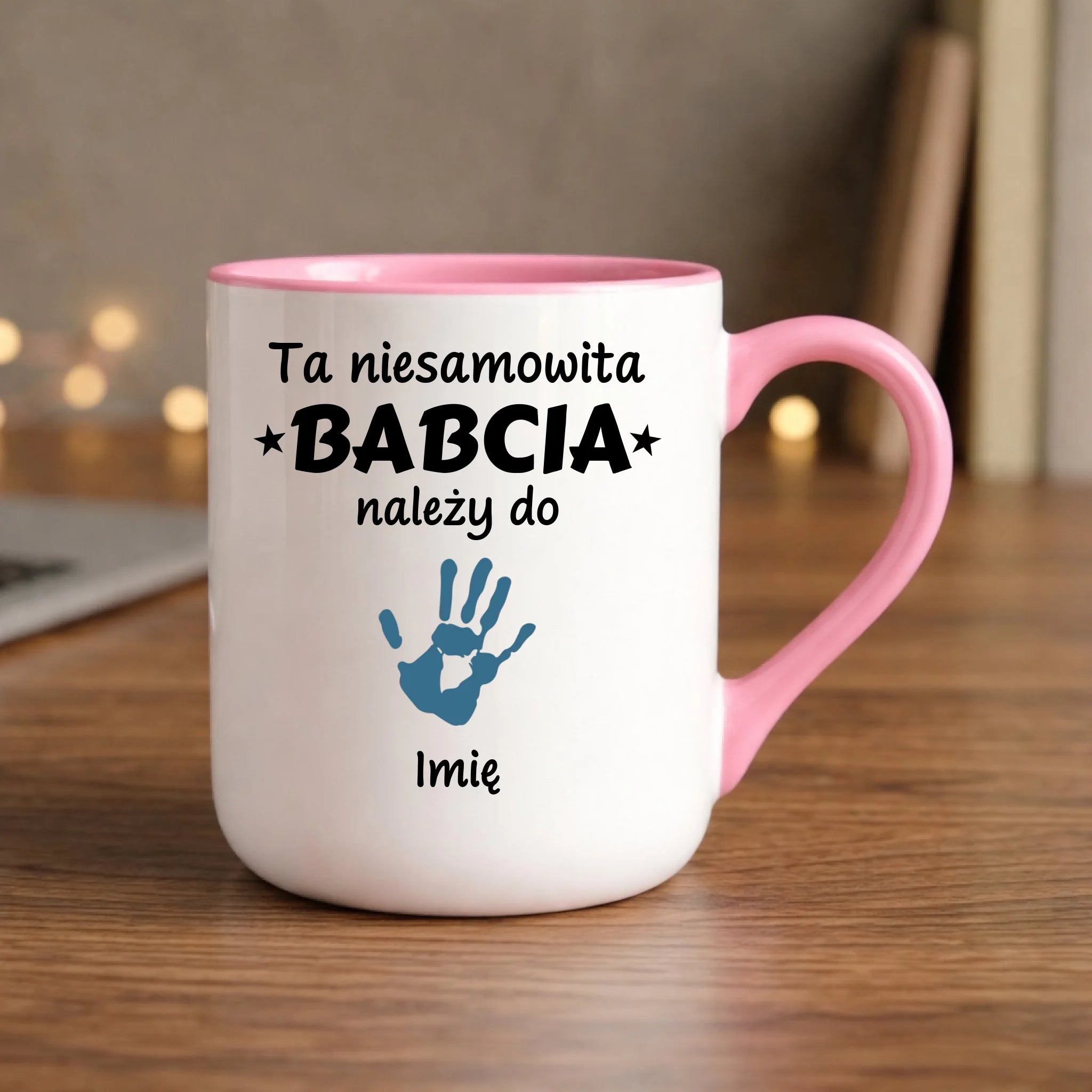 Kubek elegant dla babci - Babcia należy do wnuków 1–6 imion – personalizowany B33