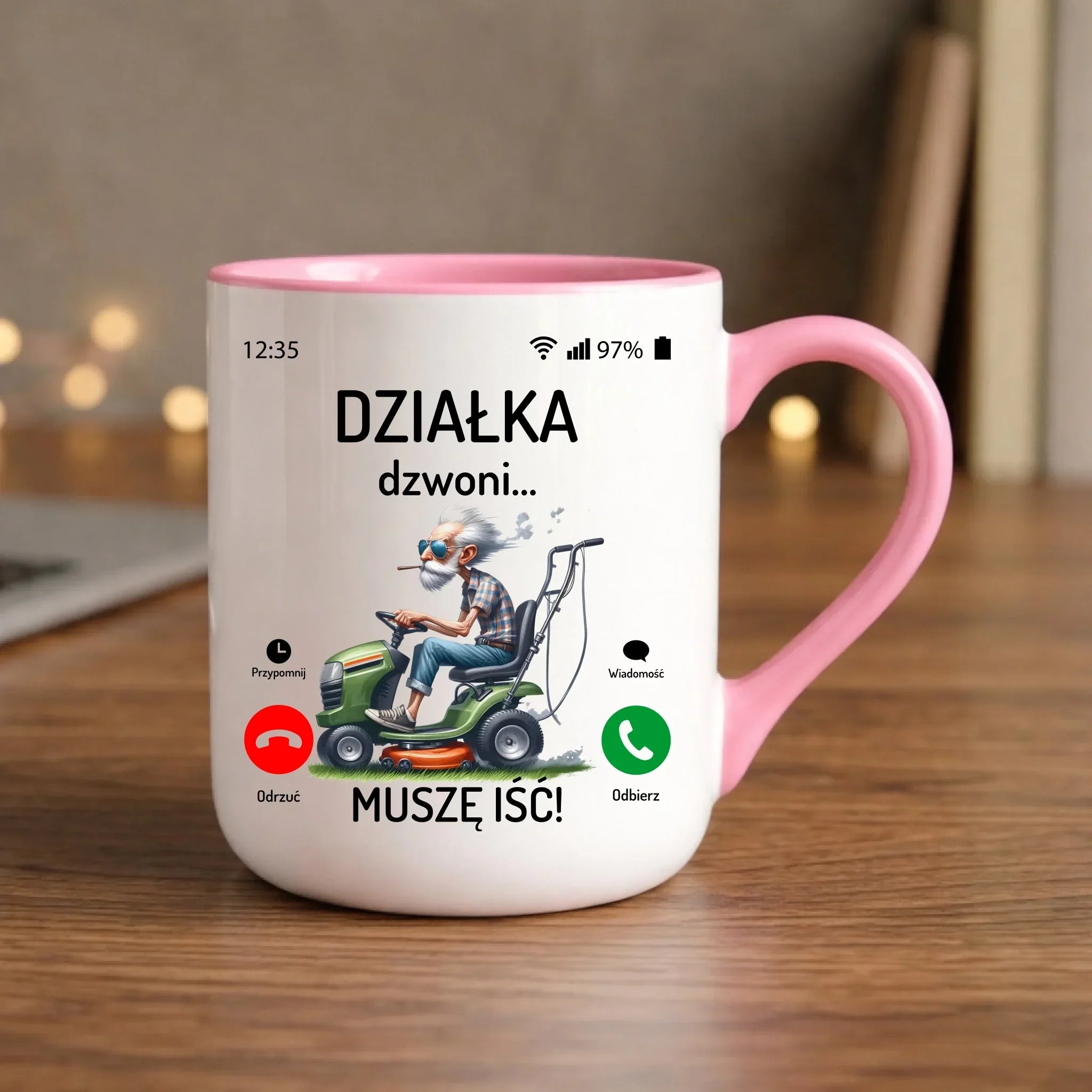 Kubek elegant dla dziadka - Działka dzwoni muszę iść D35 - StoryCups.pl