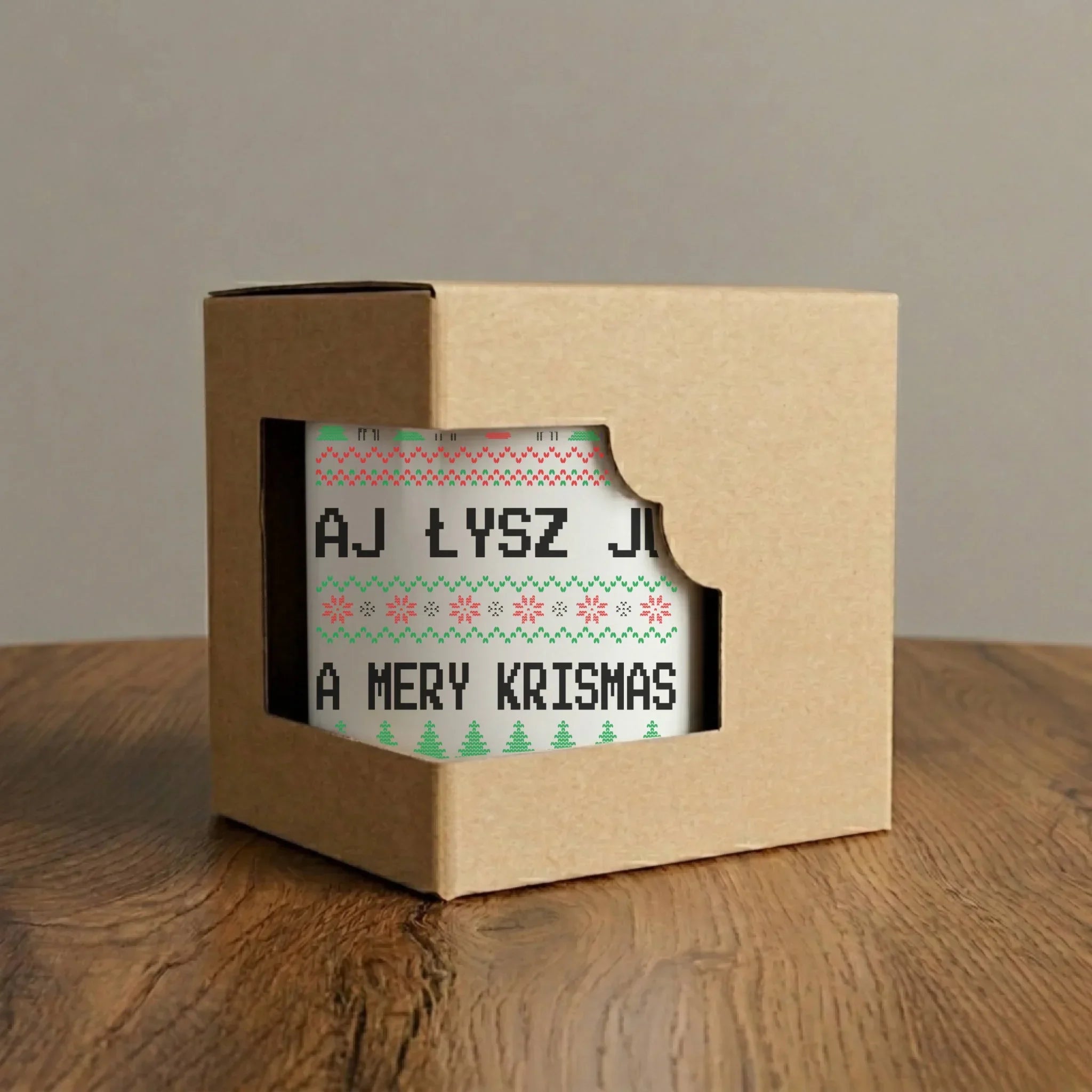 Kubek elegant świąteczny - Aj łysz ju a mery krismas BN12 - StoryCups.pl