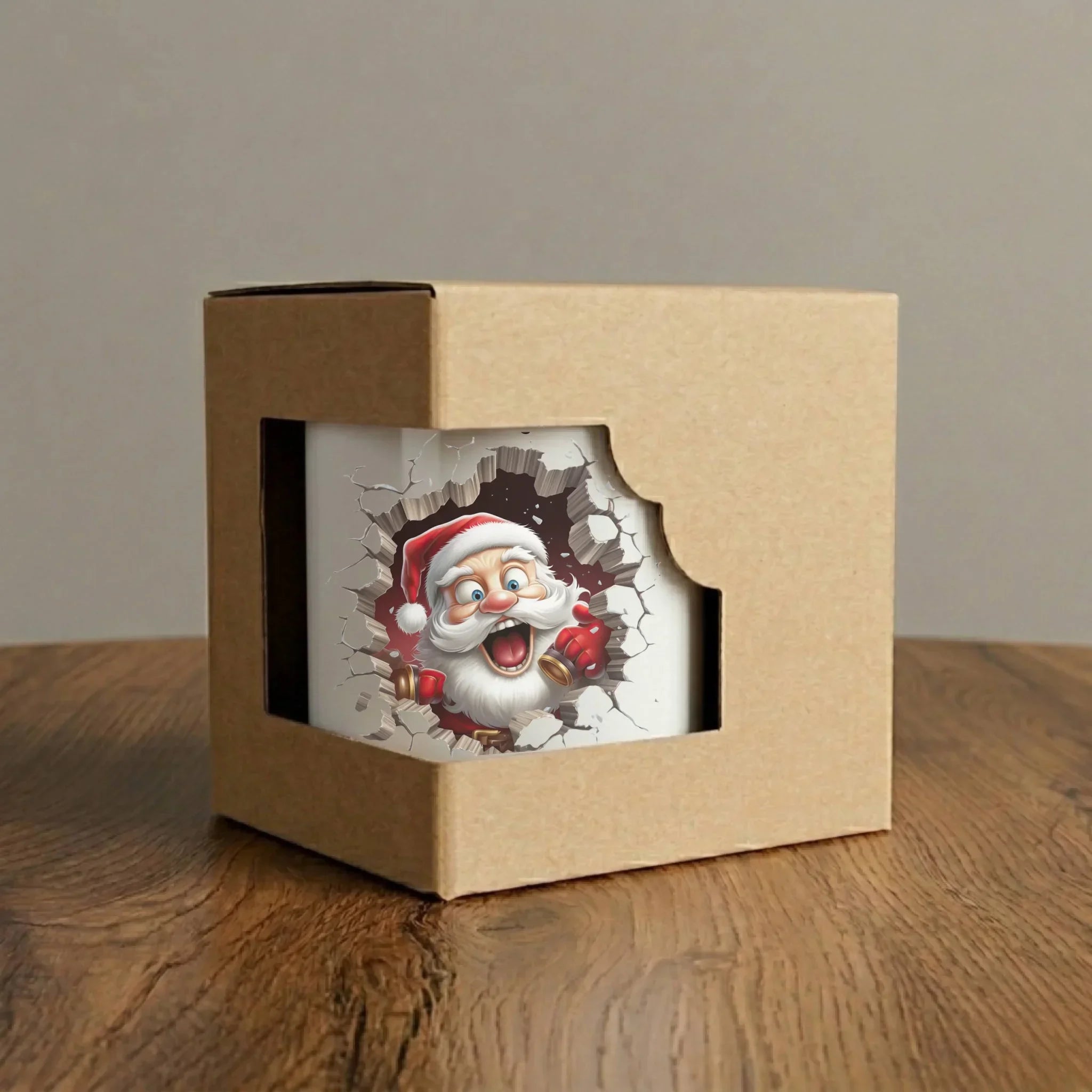 Kubek elegant świąteczny - Mikołaj 3D - personalizowany BN85 - StoryCups.pl