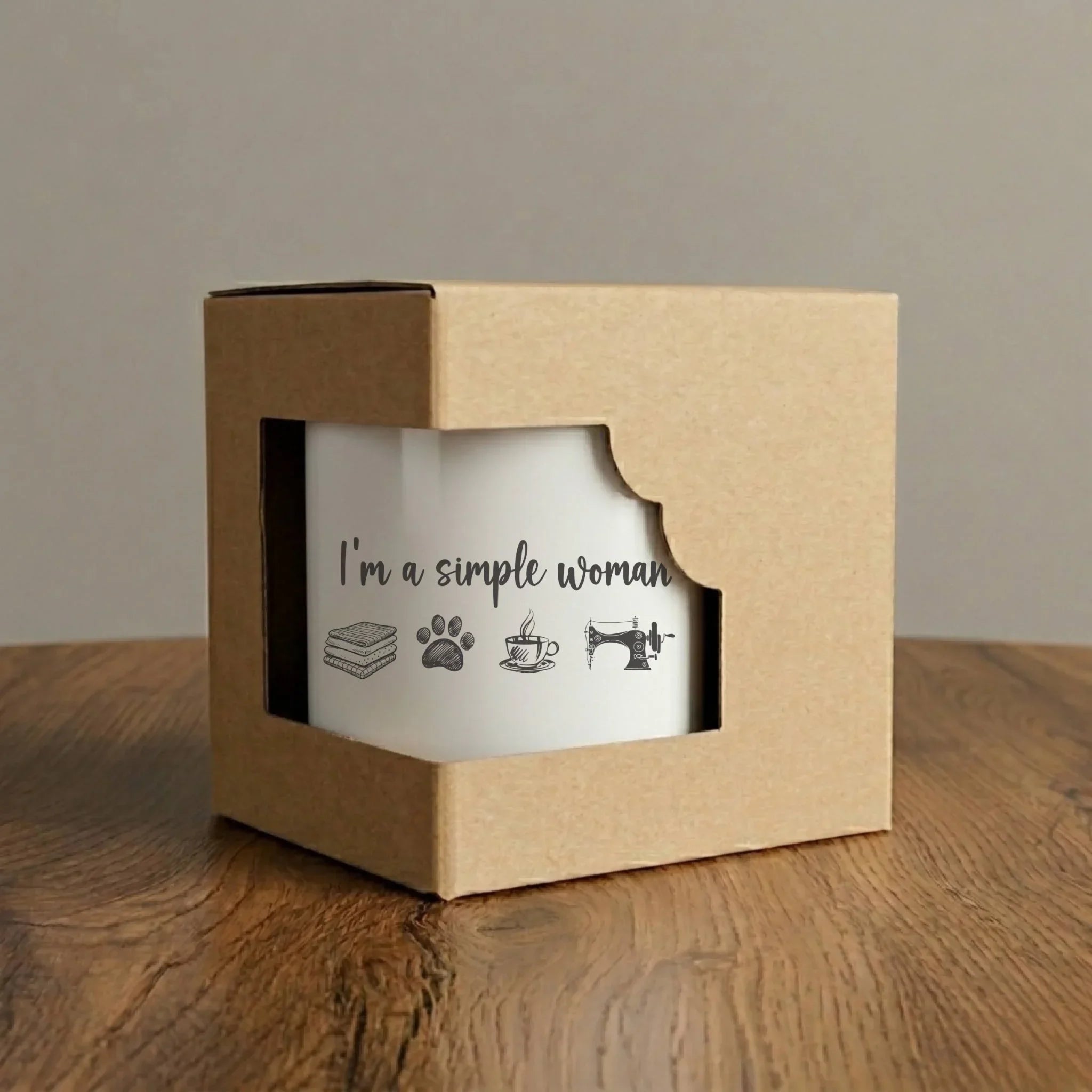Kubek elegant szyciowy dla krawcowej - I'm a simple woman HS20 - StoryCups.pl
