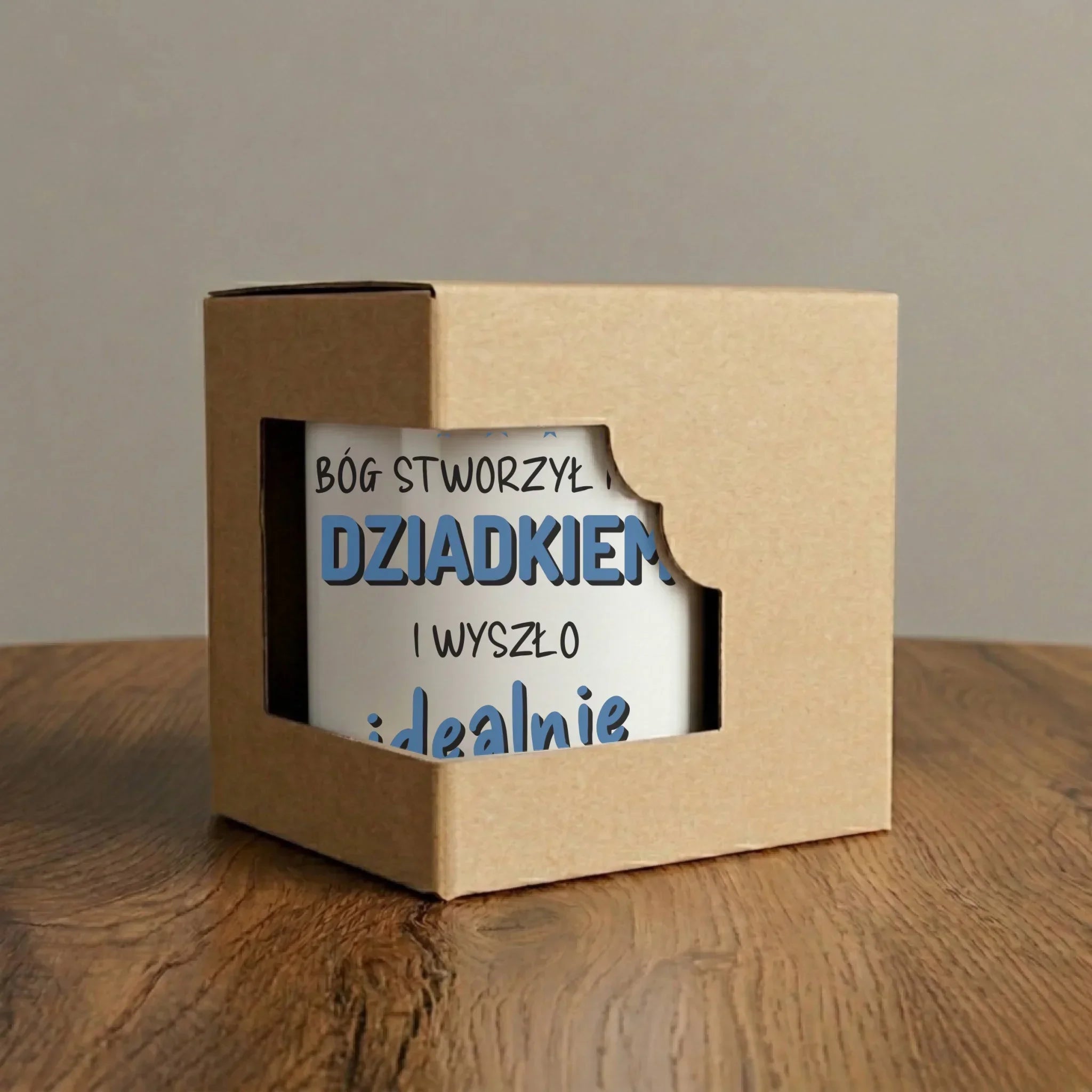 Kubek elegant dla dziadka - Bóg stworzył mnie dziadkiem i wyszło idealnie D08 - StoryCups.pl
