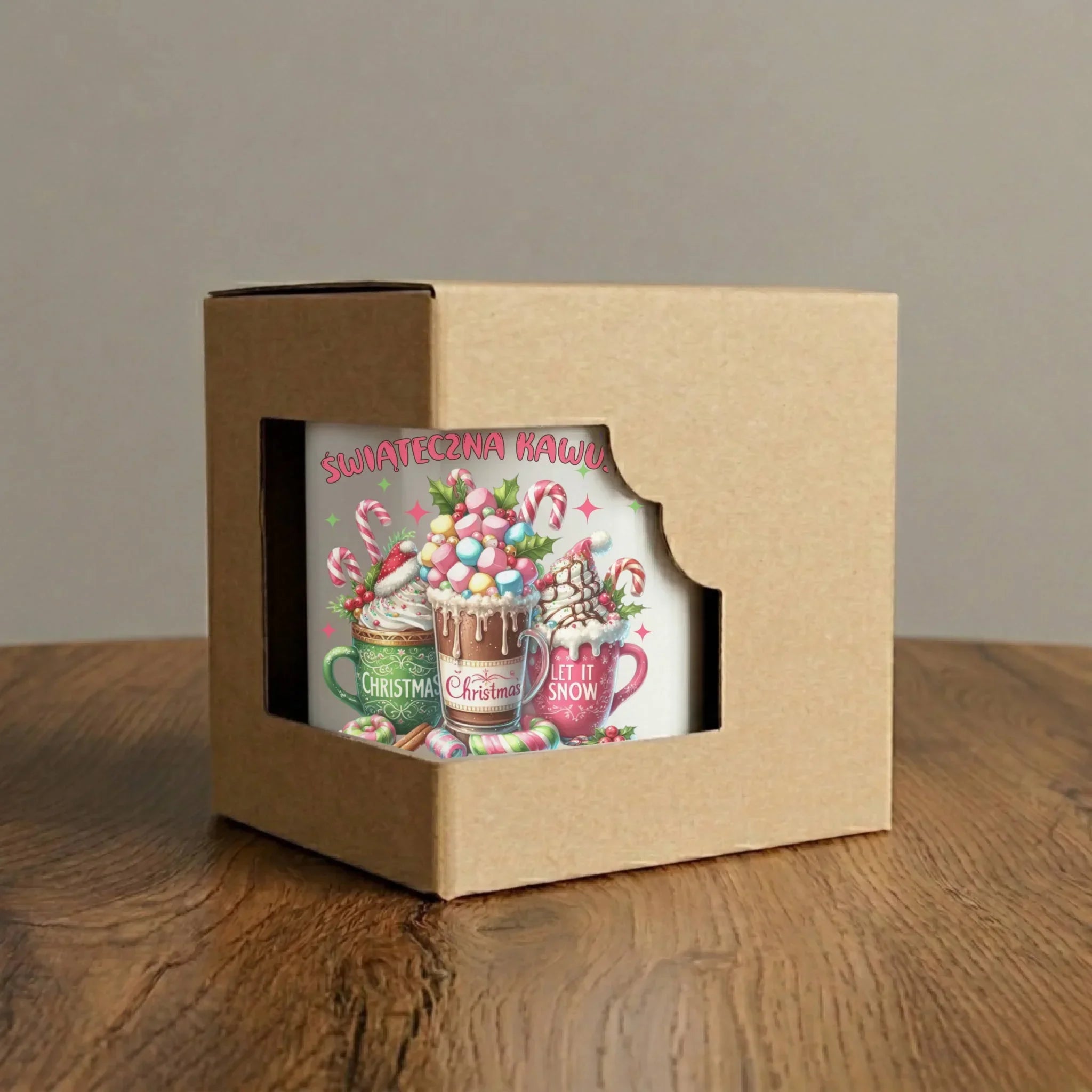 Kubek elegant świąteczny - Świąteczna kawusia - personalizowany BN29 - StoryCups.pl