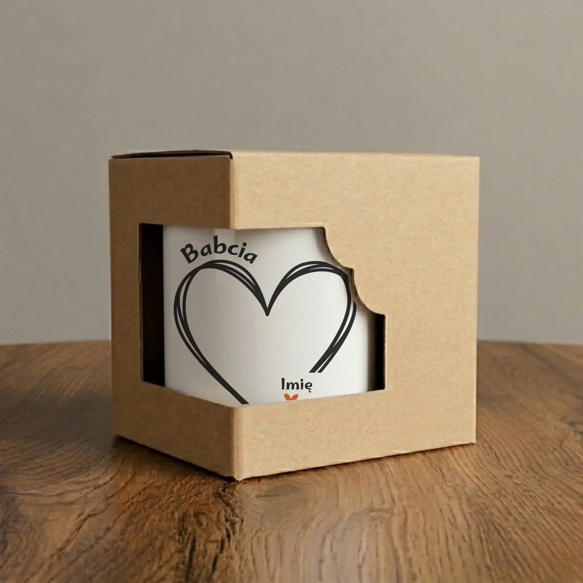 Kubek elegant dla babci - Serce z imionami wnuków 1-7 - personalizowany B26 - StoryCups.pl